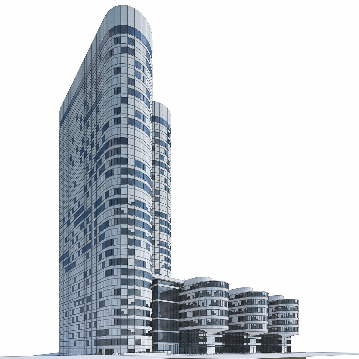 La Defense Buildings Collection Low-poly 3D model_4