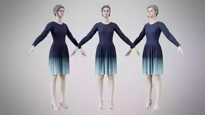 Dress 05 Yankees Blue With Design