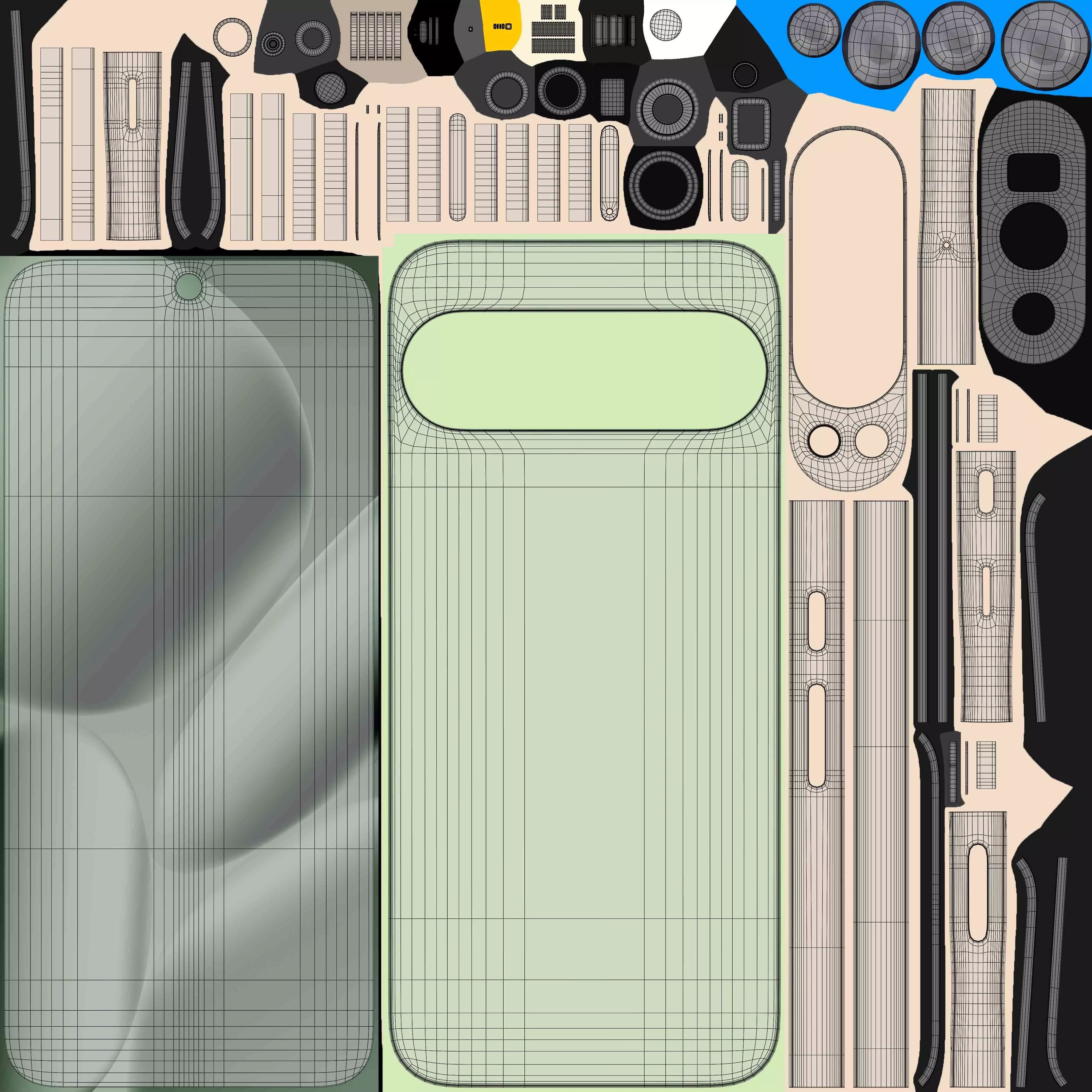 Google Pixel 10 Pro XL Jade Low-poly 3D model_11