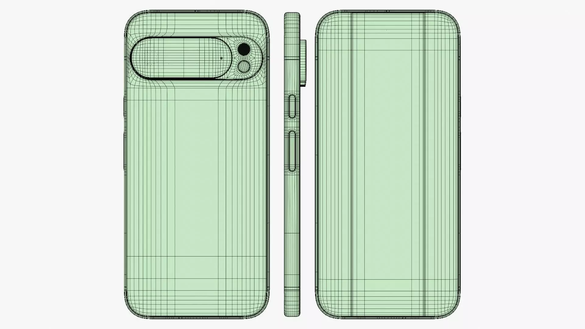 Google Pixel 10 Pro XL Jade Low-poly 3D model_13