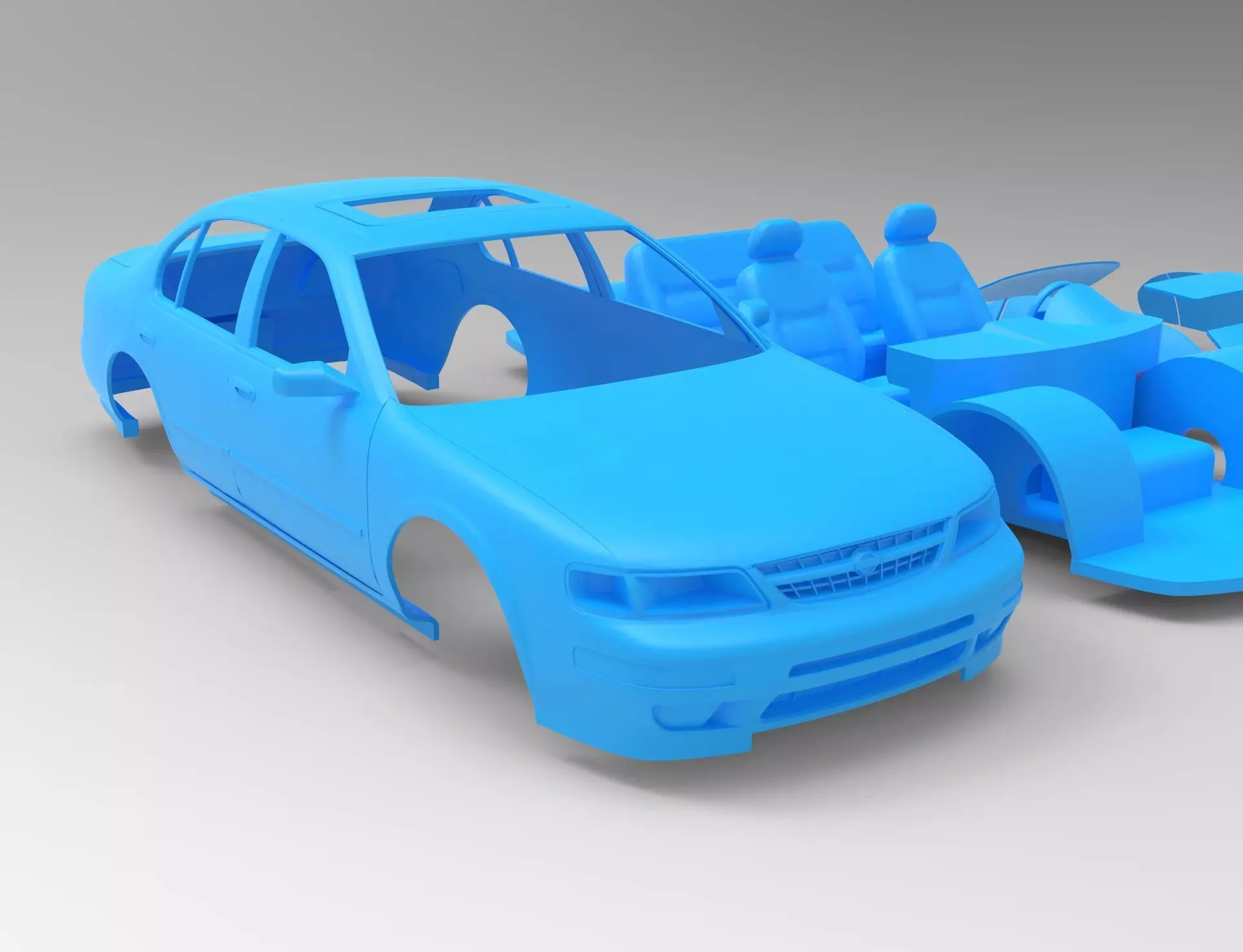 1995 Nissan Maxima RC Body Shell and Scale Model 3D print model_5