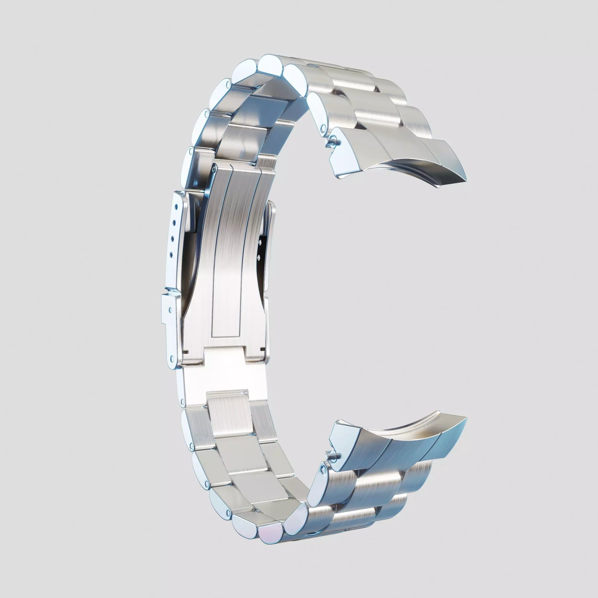 3-link metal bracelet 3D model for Handwatches  3D model_1