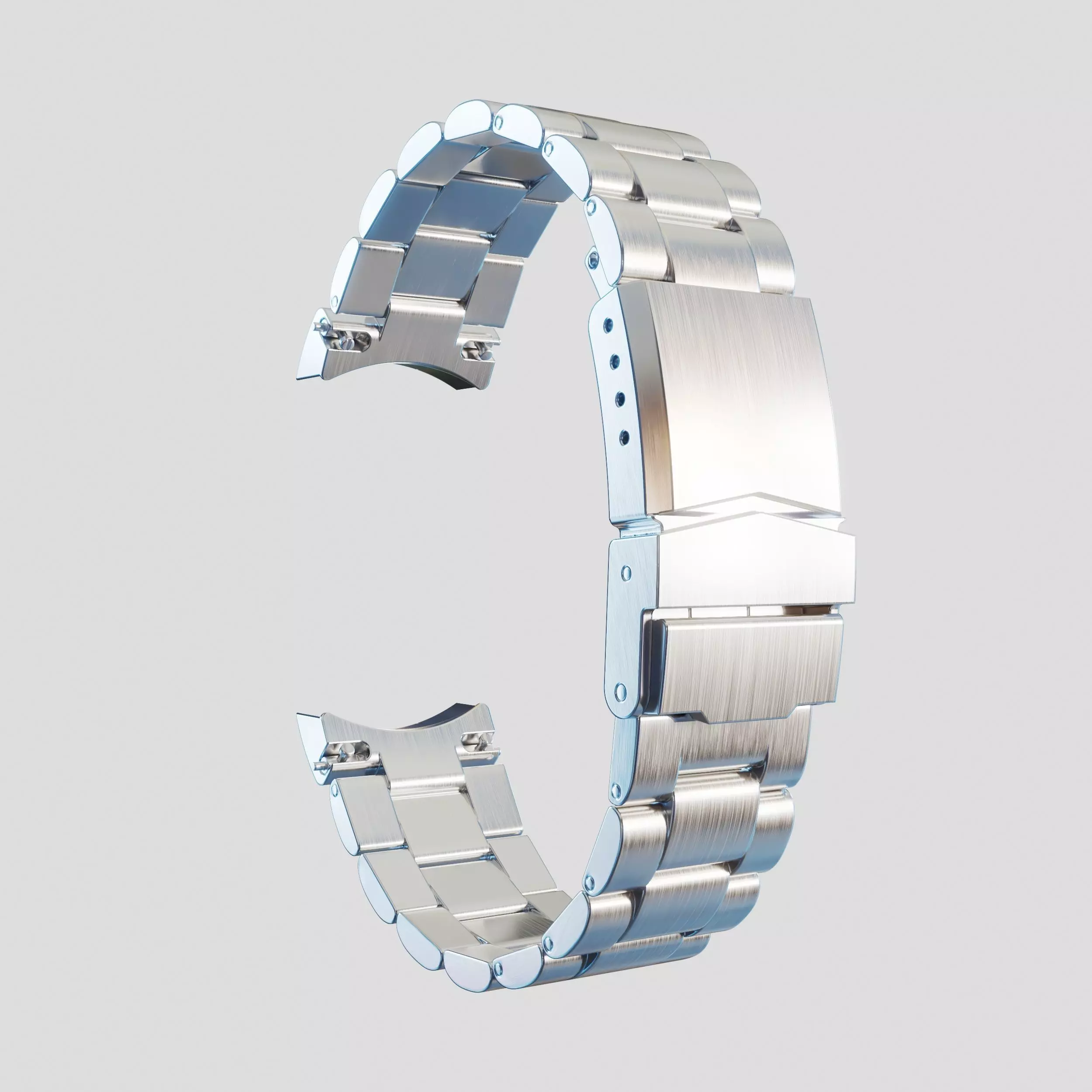 3-link metal bracelet 3D model for Handwatches  3D model_0