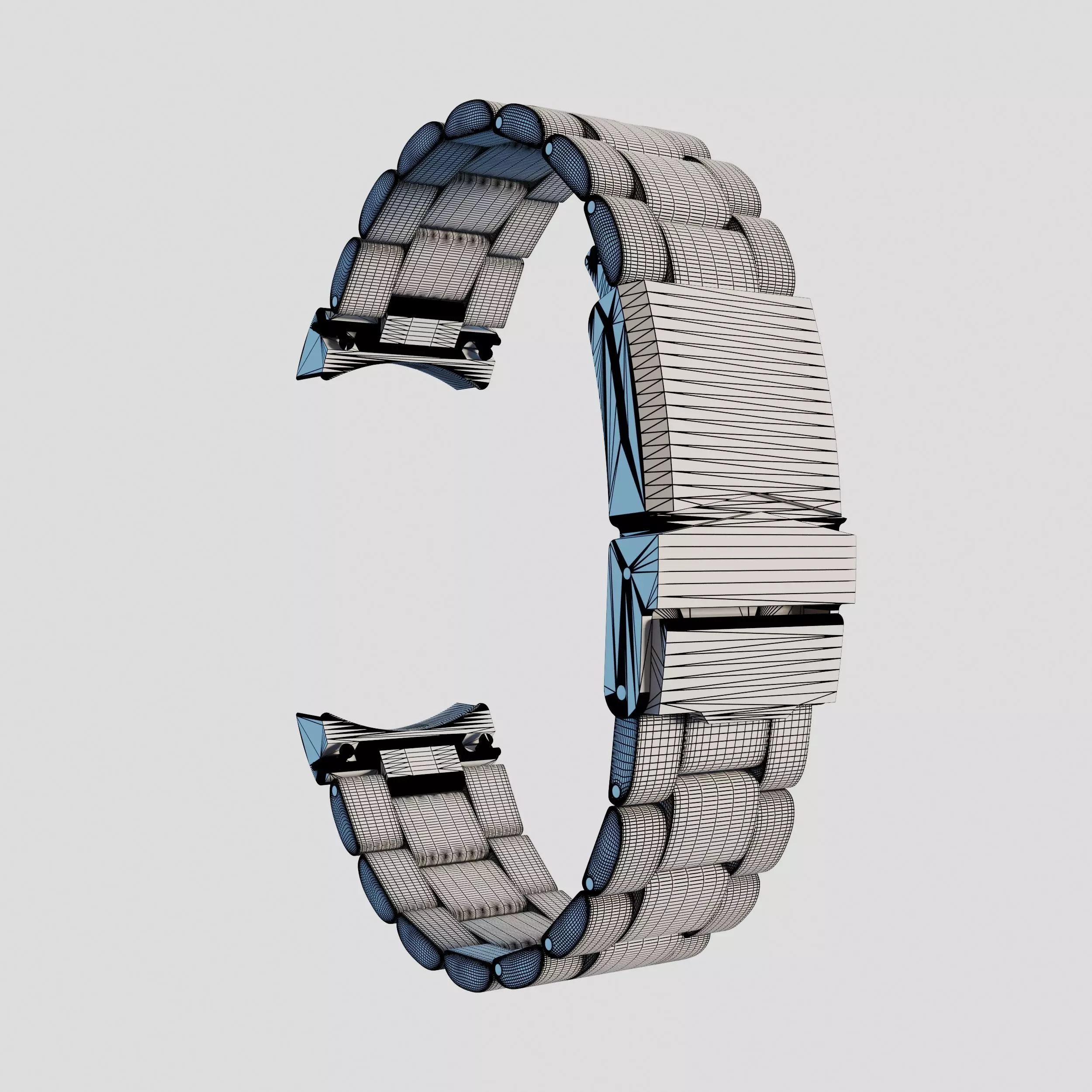 3-link metal bracelet 3D model for Handwatches  3D model_3