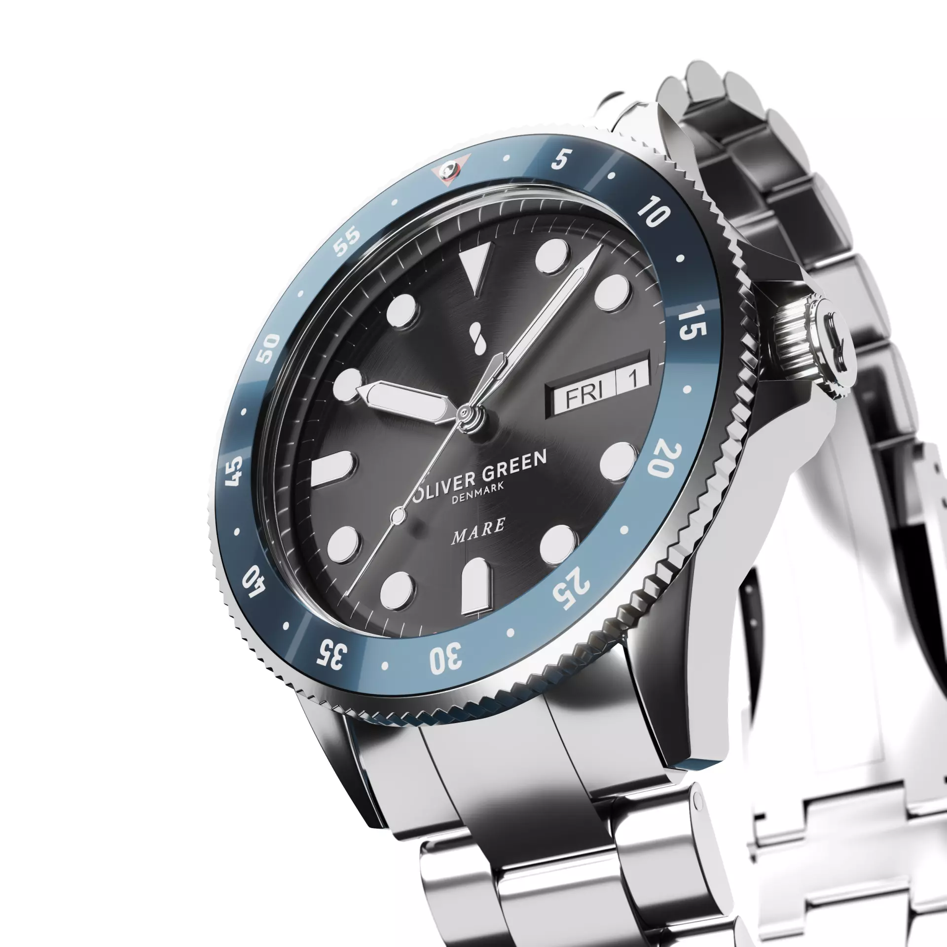 3-link metal bracelet 3D model for Handwatches  3D model_4