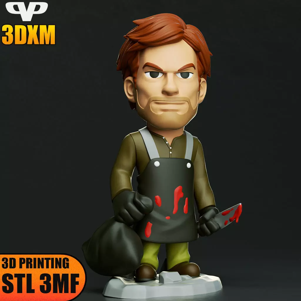 Dexter Morgan Chibi STL 3MF for 3D Printing 3DXM ChibiSTL 3D print model