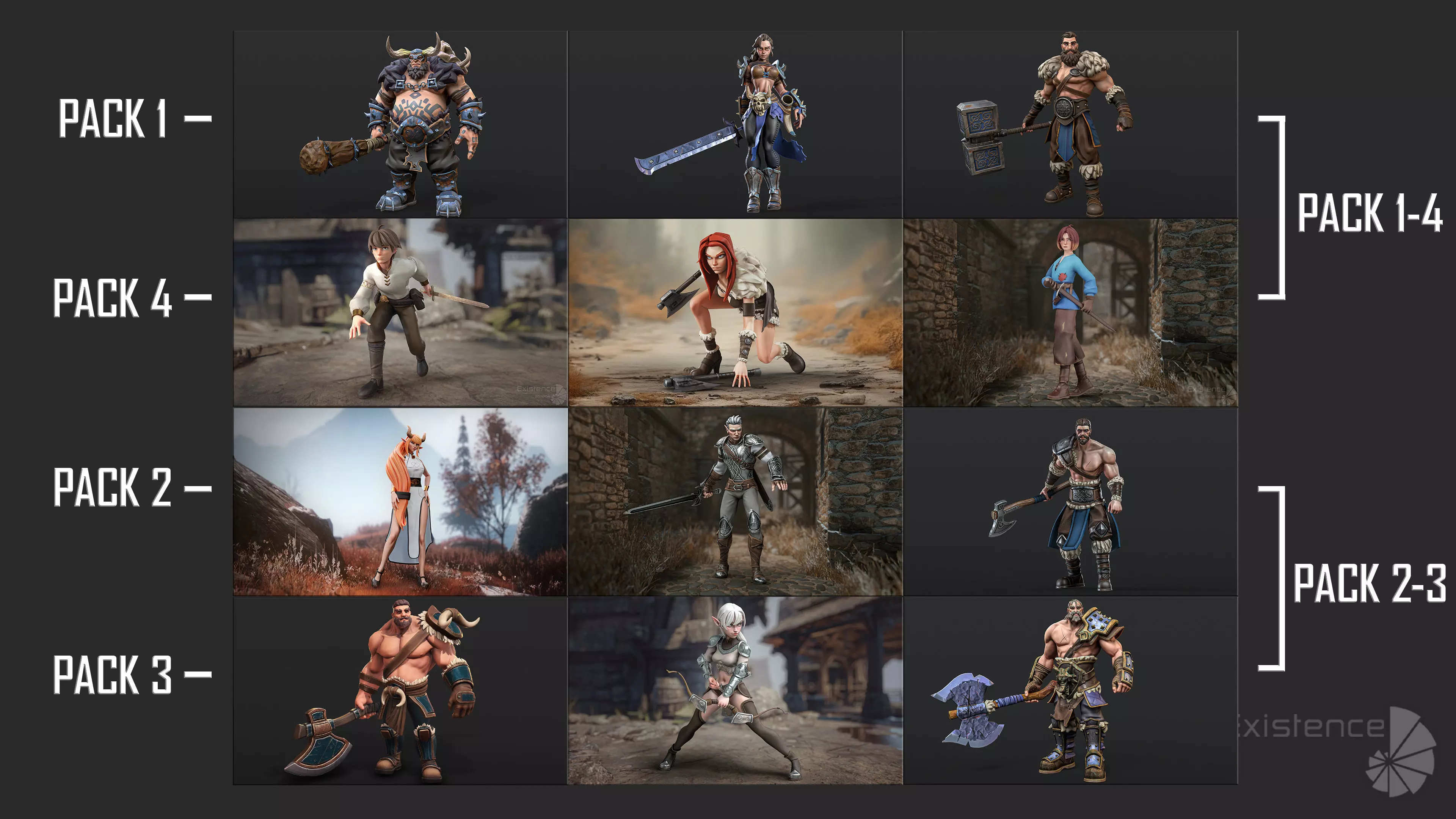 Creatures and Characters - 24x - Stylized Fantasy Mega Bundle Low-poly 3D model_9