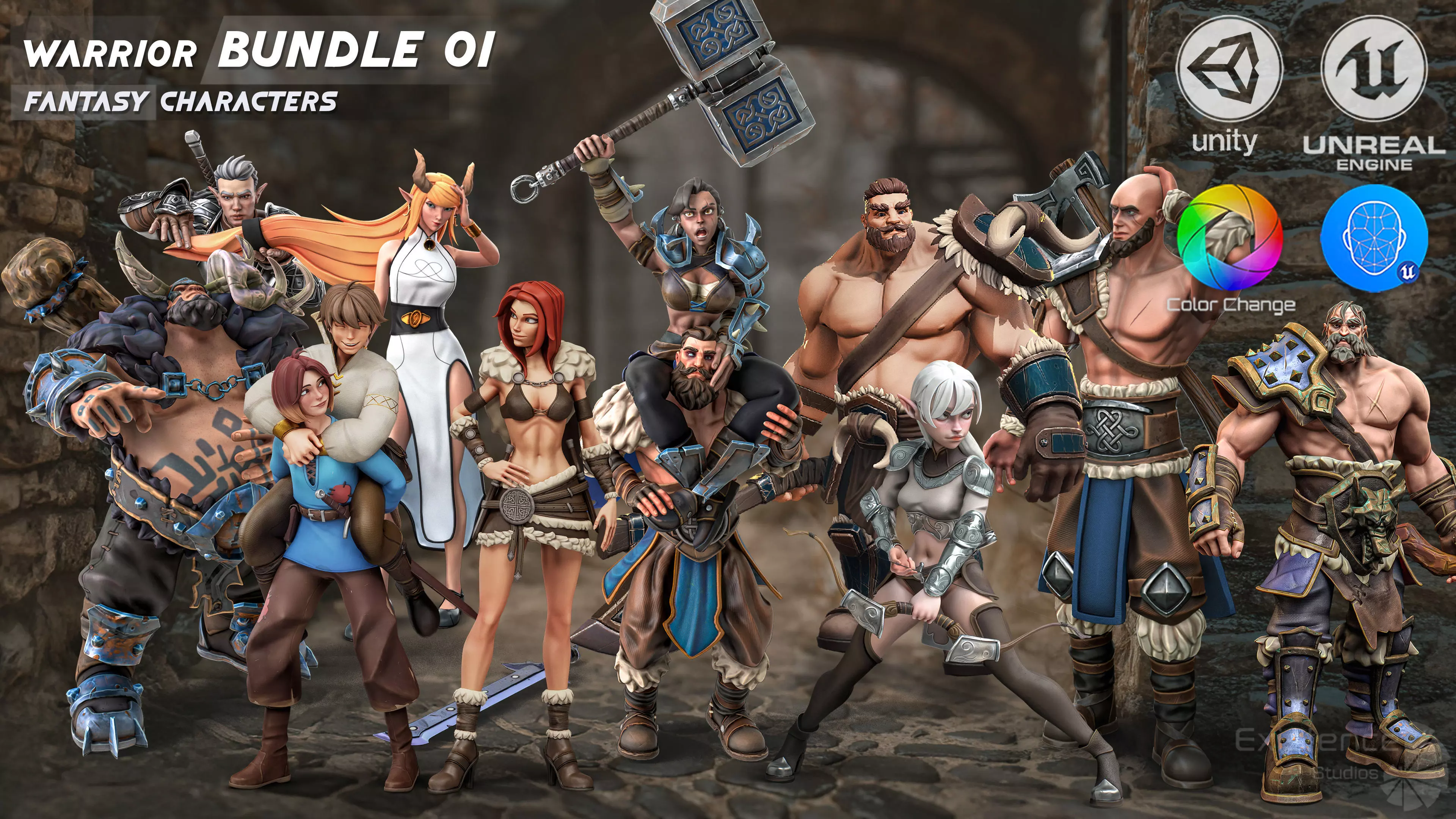 Creatures and Characters - 24x - Stylized Fantasy Mega Bundle Low-poly 3D model_3