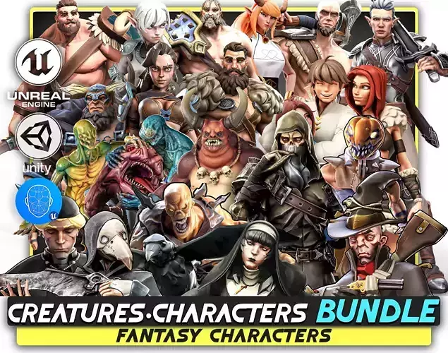 Creatures and Characters - 24x - Stylized Fantasy Mega Bundle