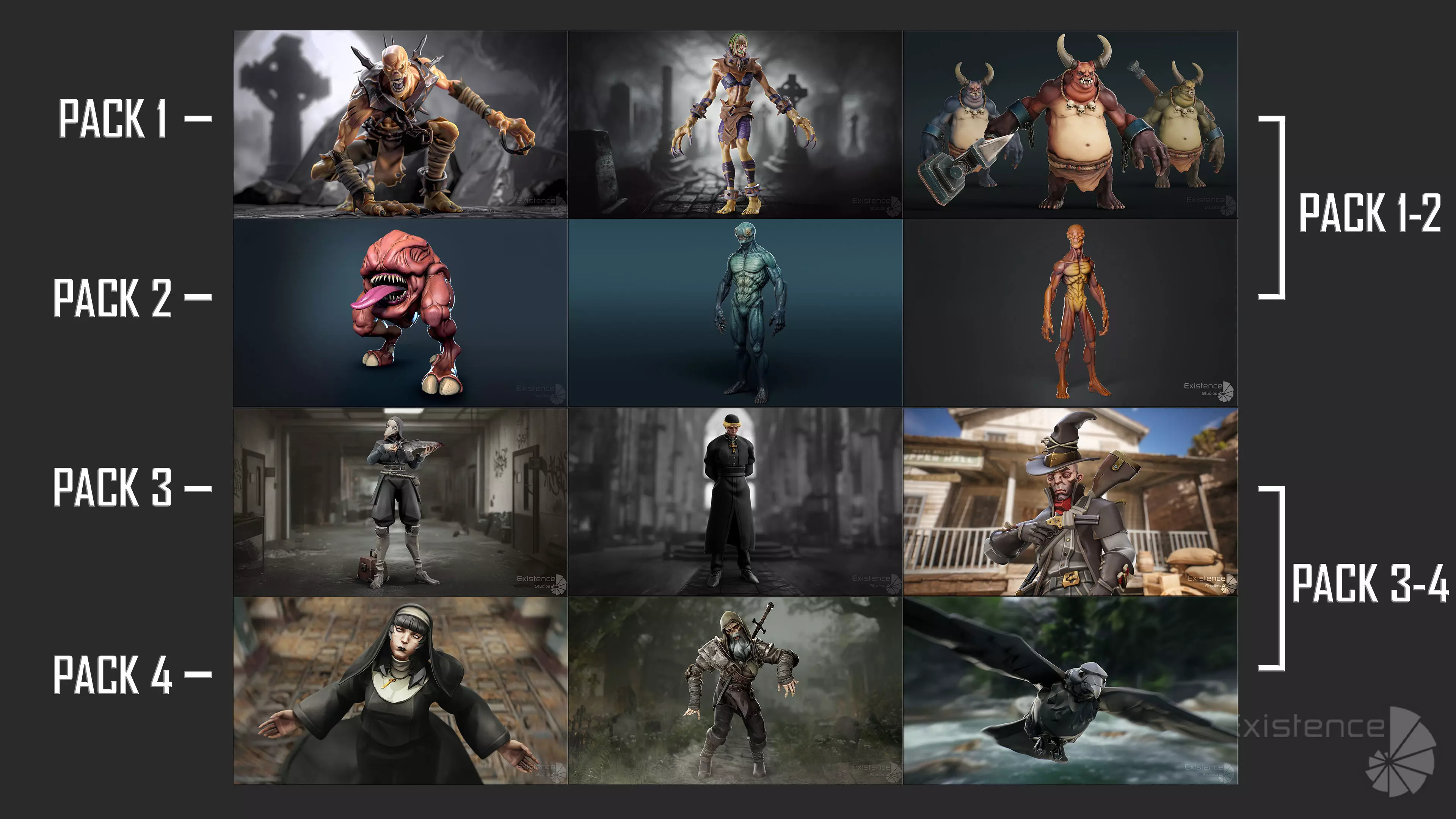 Creatures and Characters - 24x - Stylized Fantasy Mega Bundle Low-poly 3D model_7