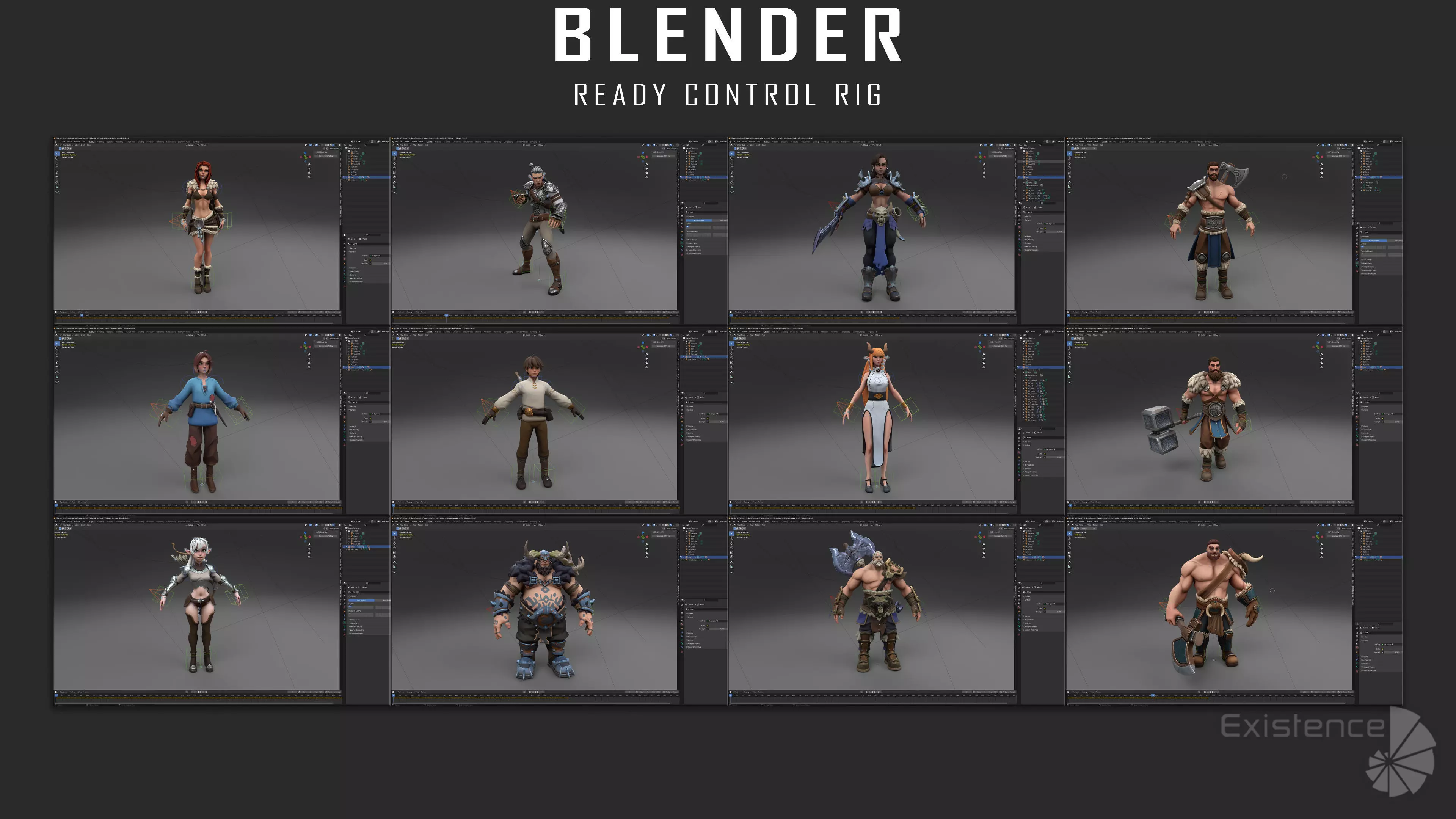 Creatures and Characters - 24x - Stylized Fantasy Mega Bundle Low-poly 3D model_14