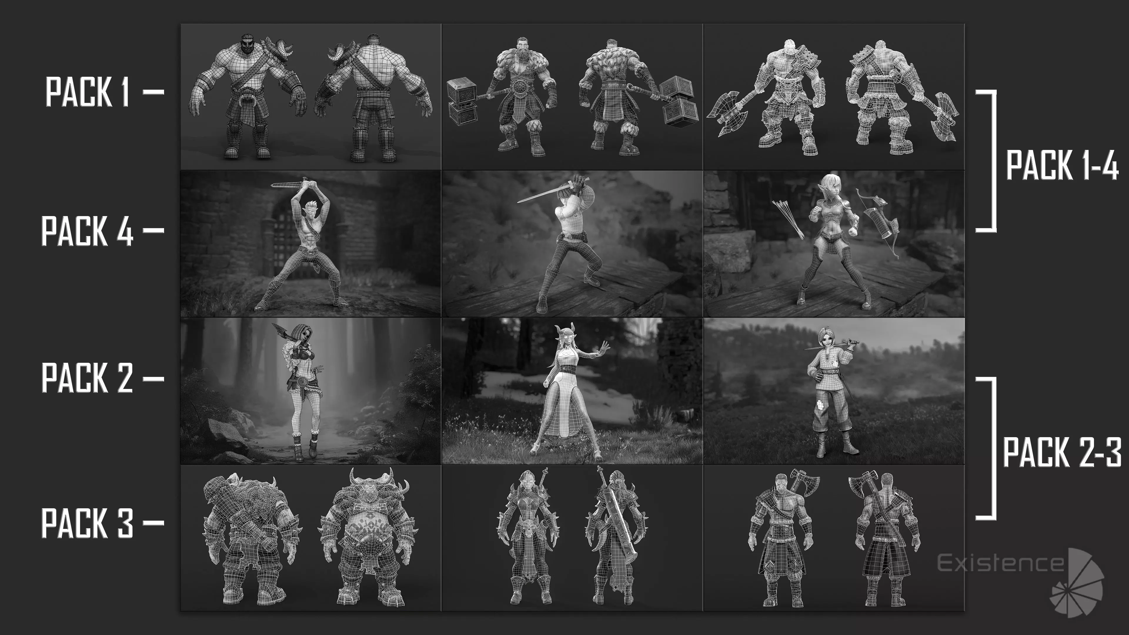 Creatures and Characters - 24x - Stylized Fantasy Mega Bundle Low-poly 3D model_22