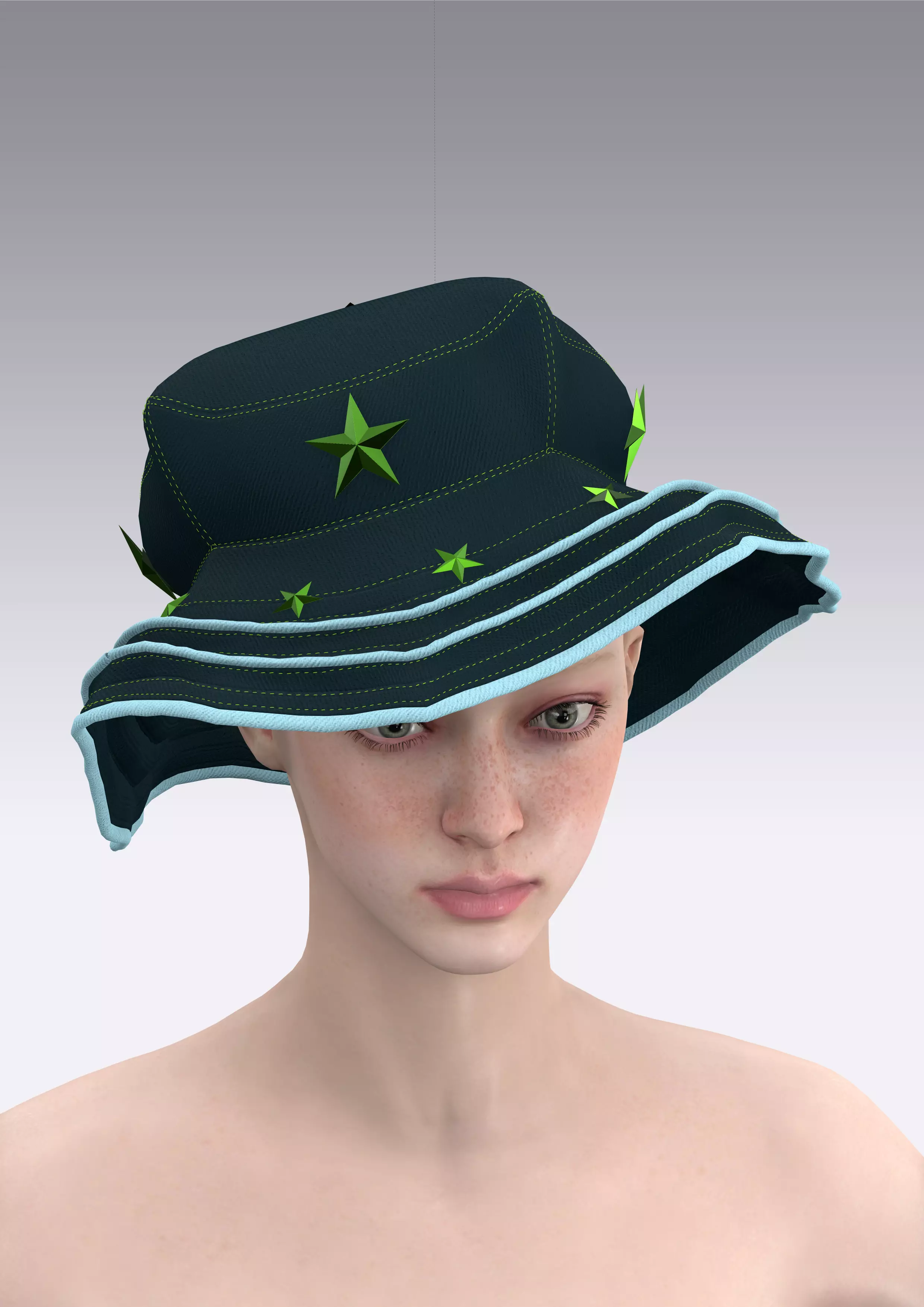 bucket hats 3D model_2