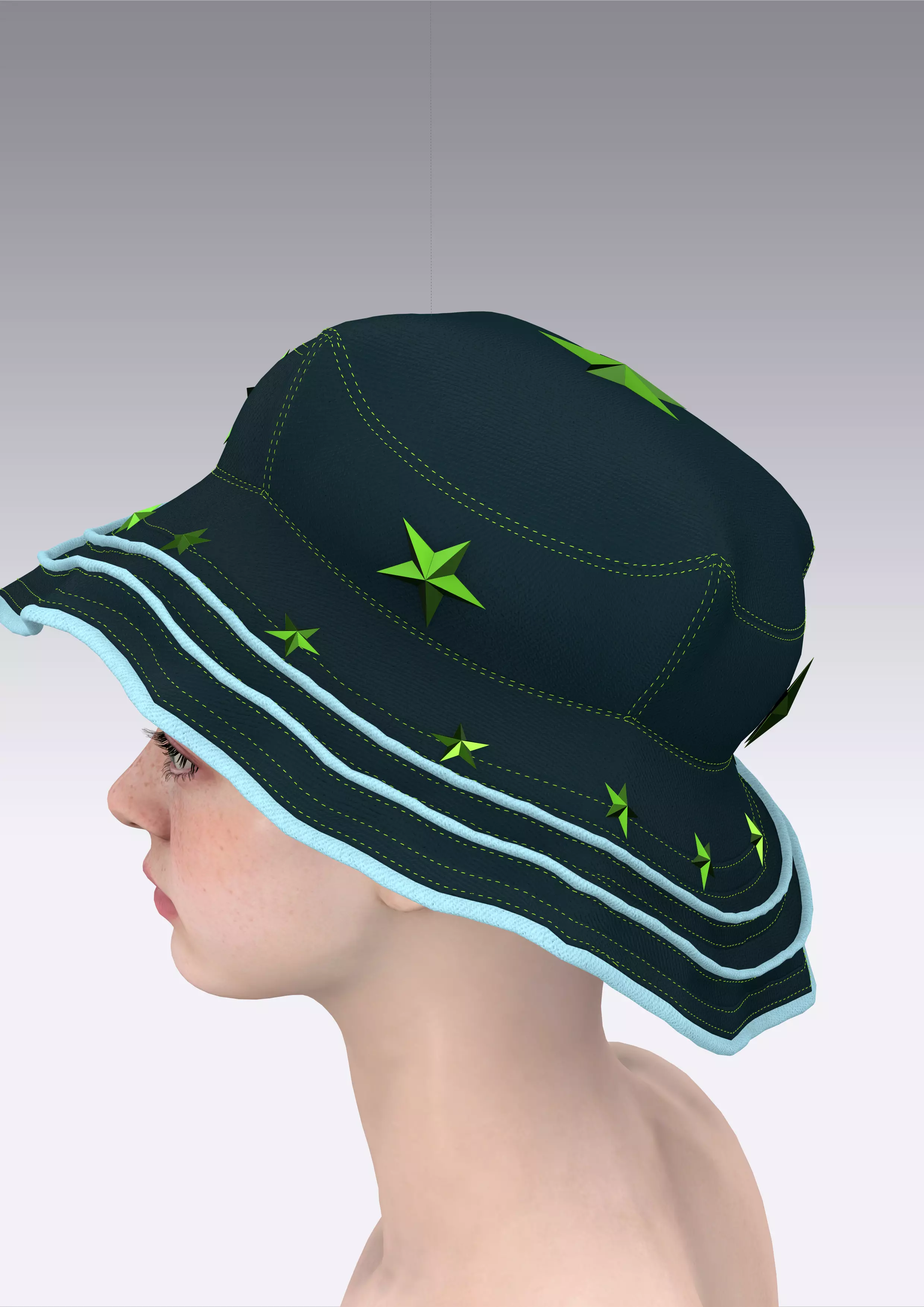 bucket hats 3D model_3