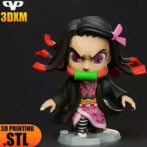 Nezuko Kamado Chibi STL for 3D Printing 3DXM ChibiSTL