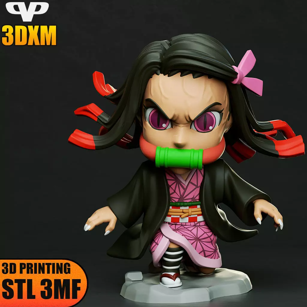 Nezuko Kamado Chibi STL 3MF for 3D Printing 3DXM ChibiSTL 3D print model