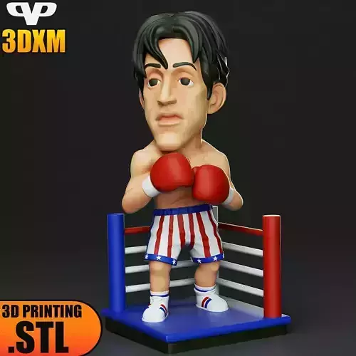 Rocky Balboa Chibi STL for 3D Printing 3DXM ChibiSTL
