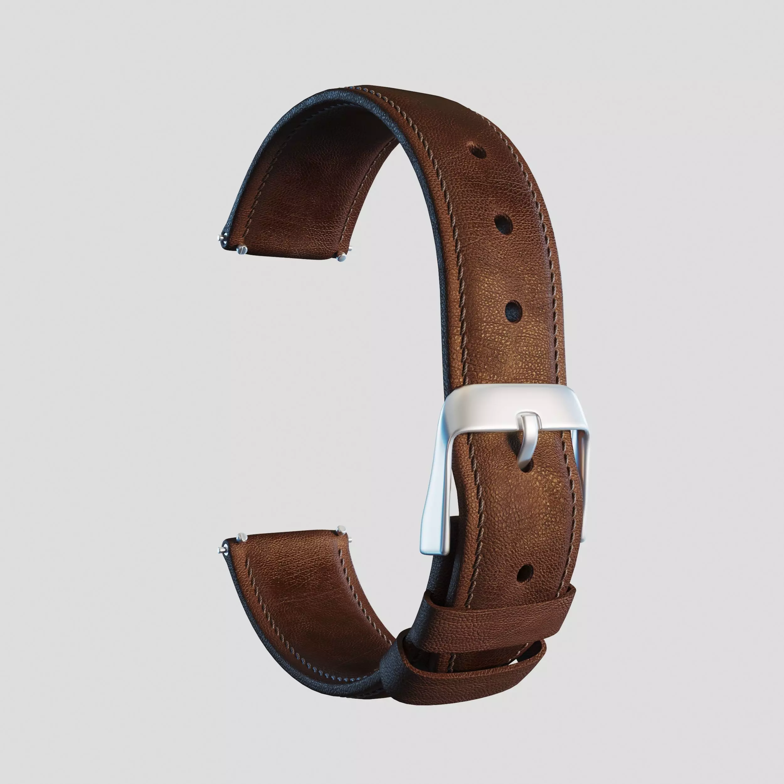 Classic leather bracelet 3D model for Handwatches  3D model_0