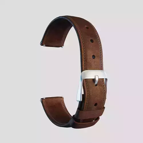 Classic leather bracelet 3D model for Handwatches 