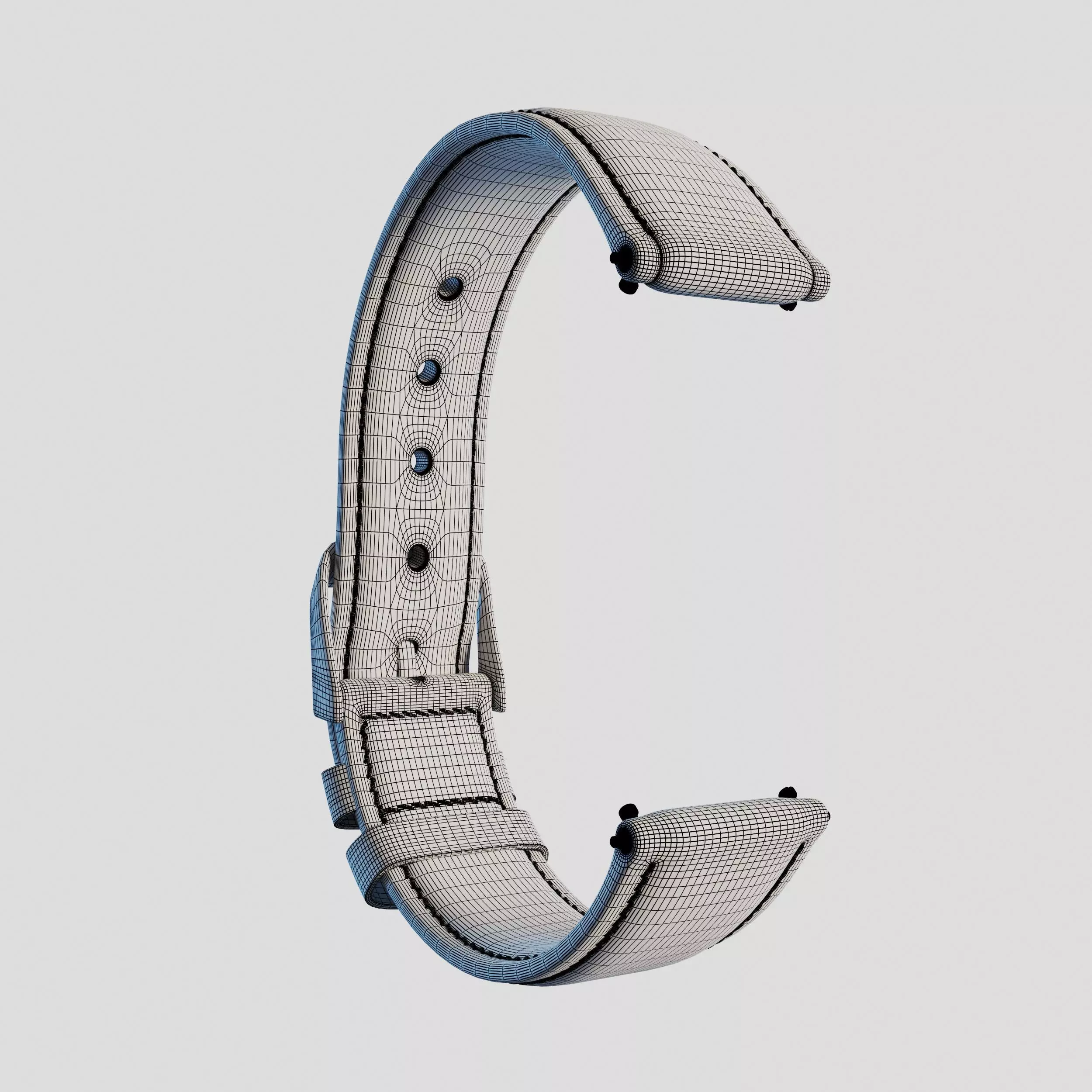 Classic leather bracelet 3D model for Handwatches  3D model_3