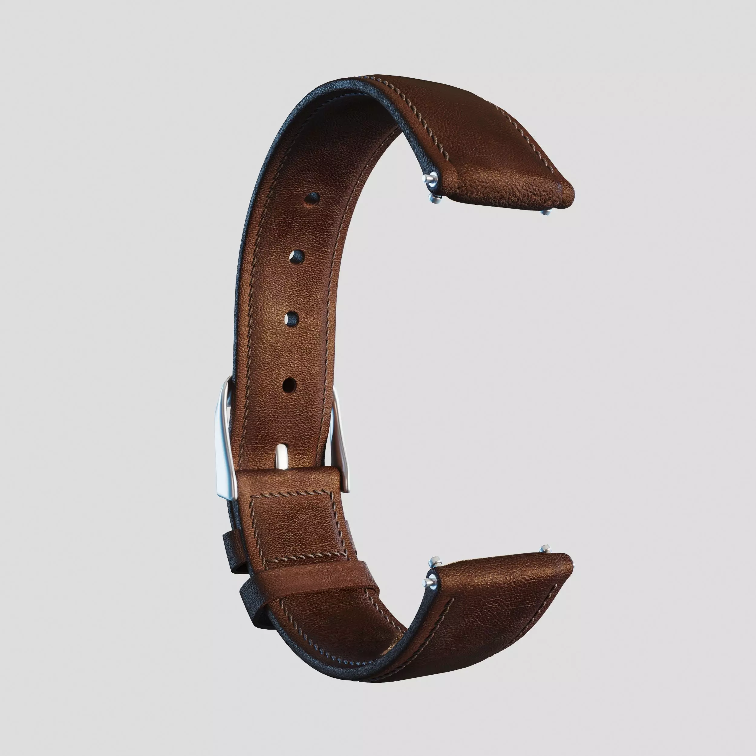Classic leather bracelet 3D model for Handwatches  3D model_1