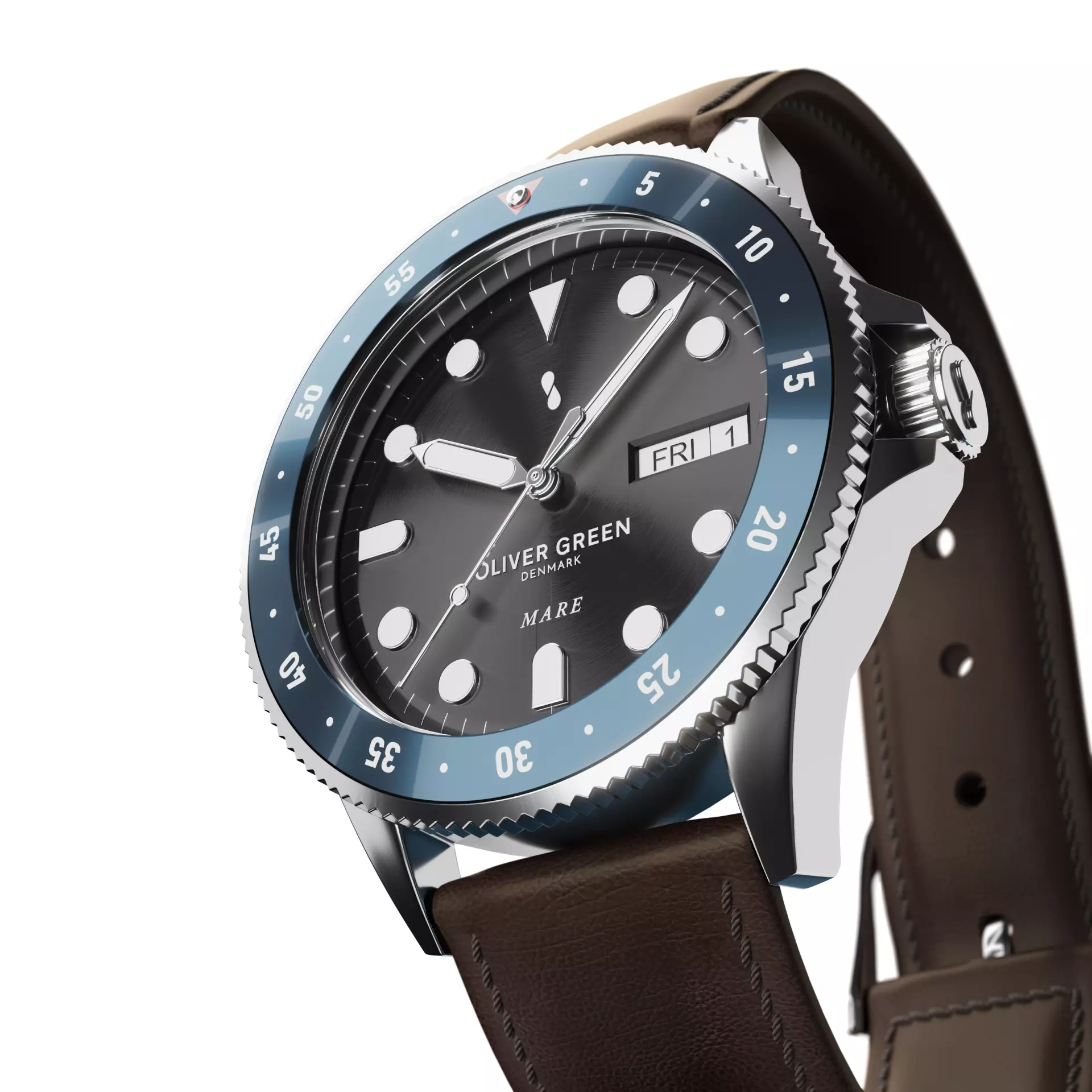 Classic leather bracelet 3D model for Handwatches  3D model_4