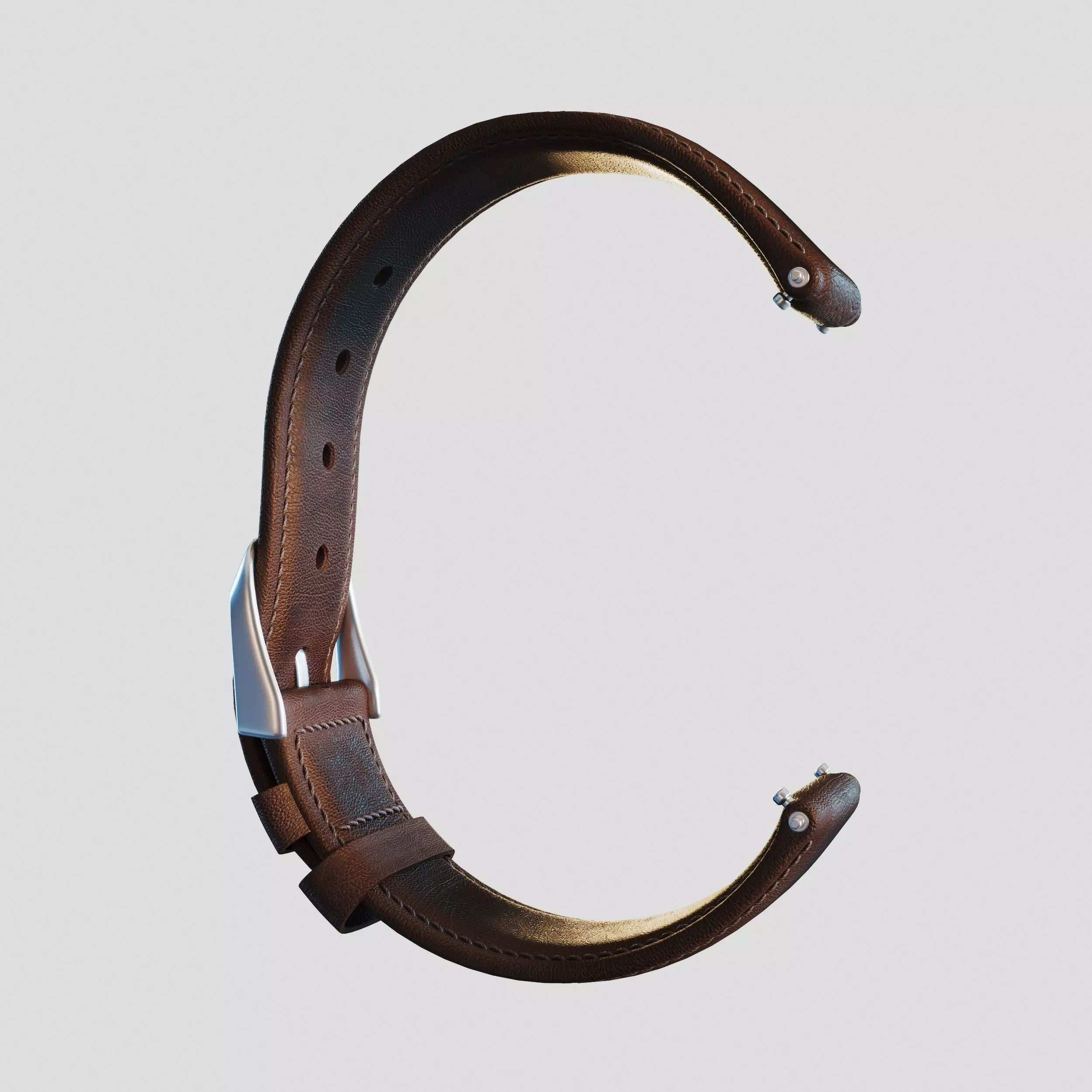 Classic leather bracelet 3D model for Handwatches  3D model_2