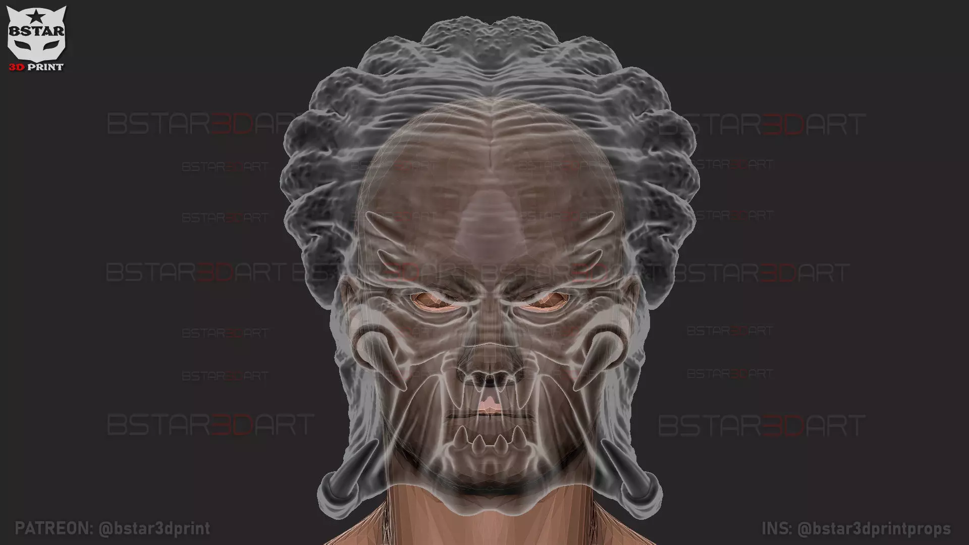 The Predator Mask Decor Wearable - Halloween cosplay 3D print model_14