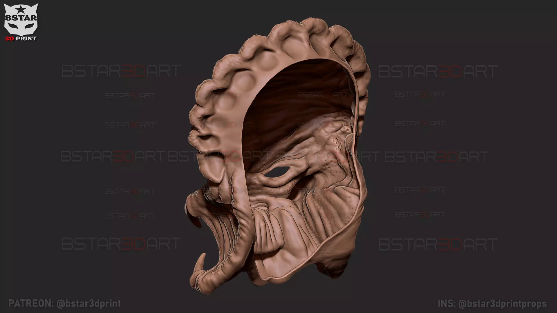 The Predator Mask Decor Wearable - Halloween cosplay 3D print model_11