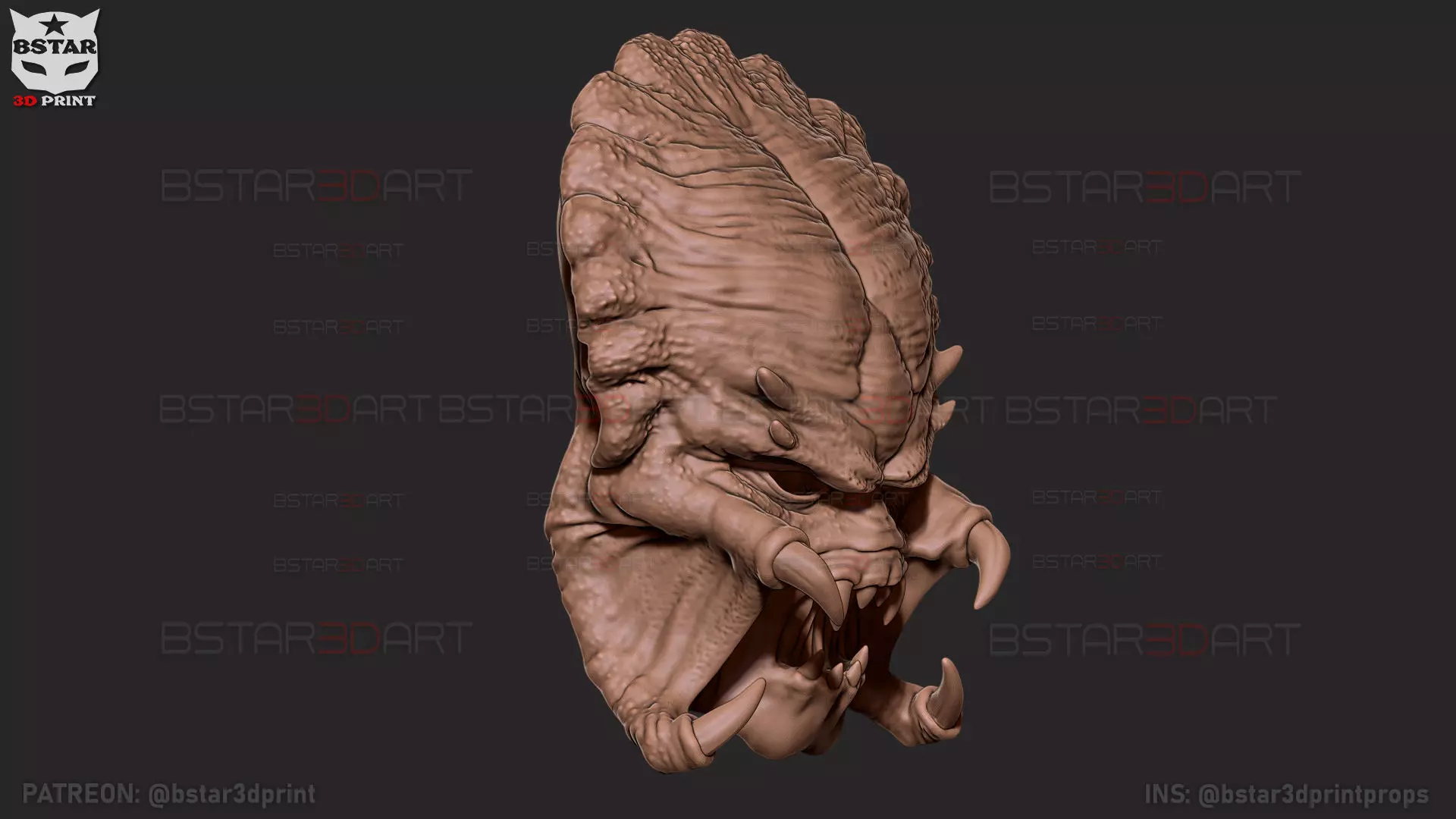 The Predator Mask Decor Wearable - Halloween cosplay 3D print model_12