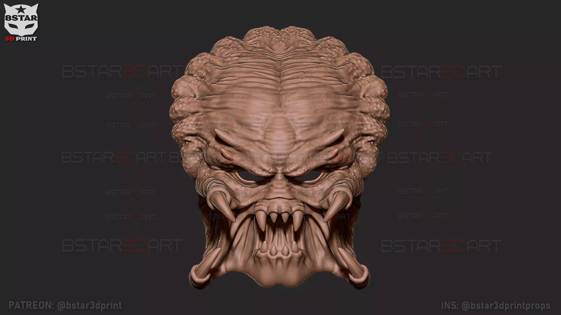 The Predator Mask Decor Wearable - Halloween cosplay 3D print model_9