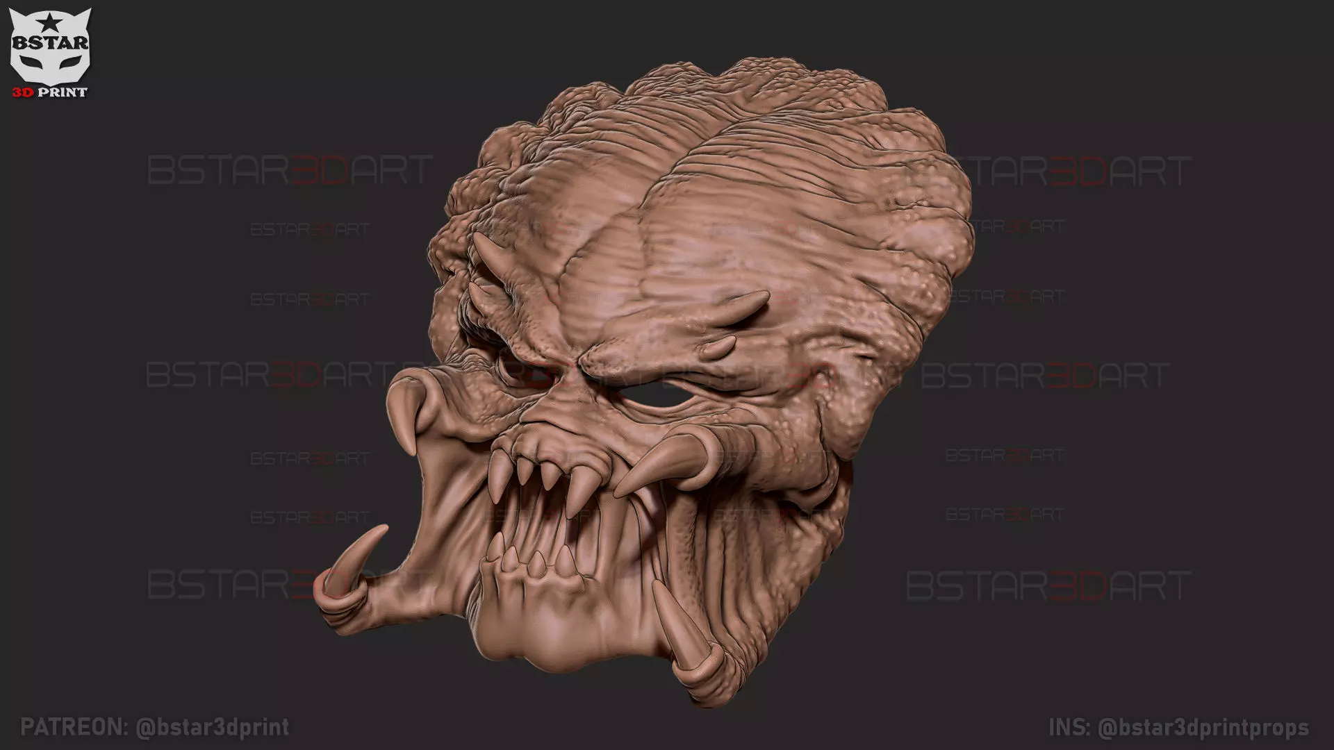 The Predator Mask Decor Wearable - Halloween cosplay 3D print model_13