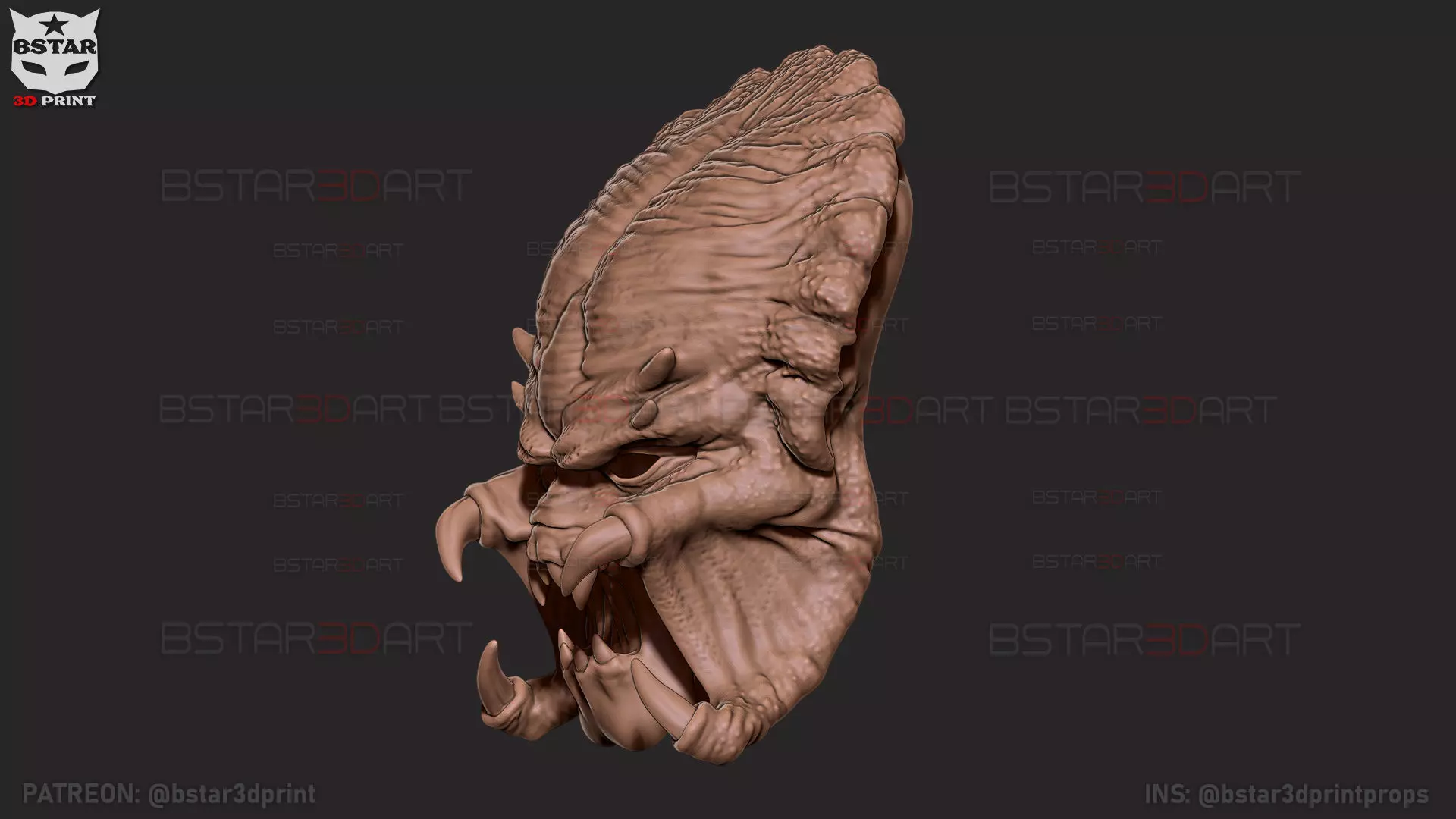 The Predator Mask Decor Wearable - Halloween cosplay 3D print model_10