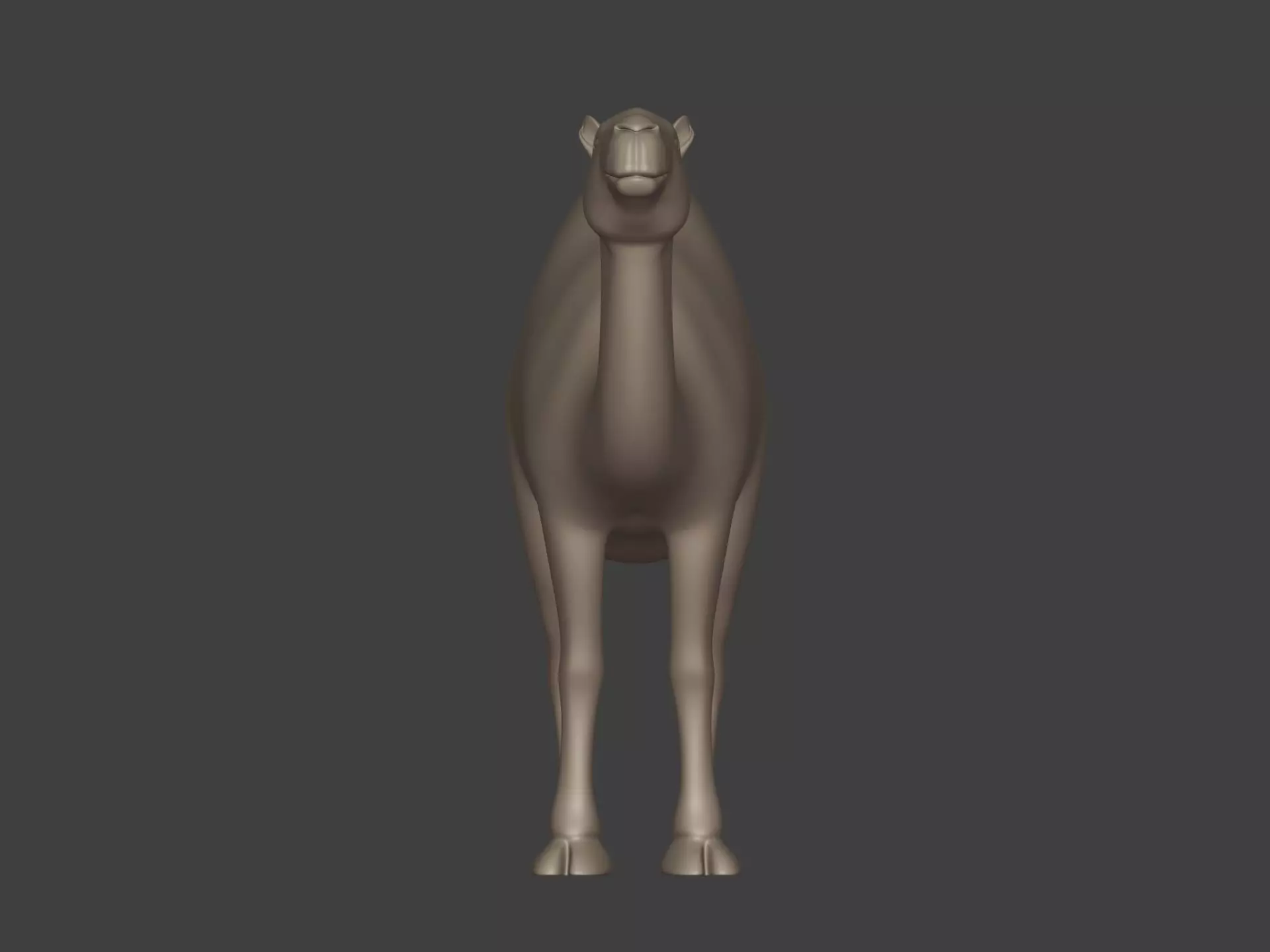 Camel Statue - Figurine Low-poly 3D model_5