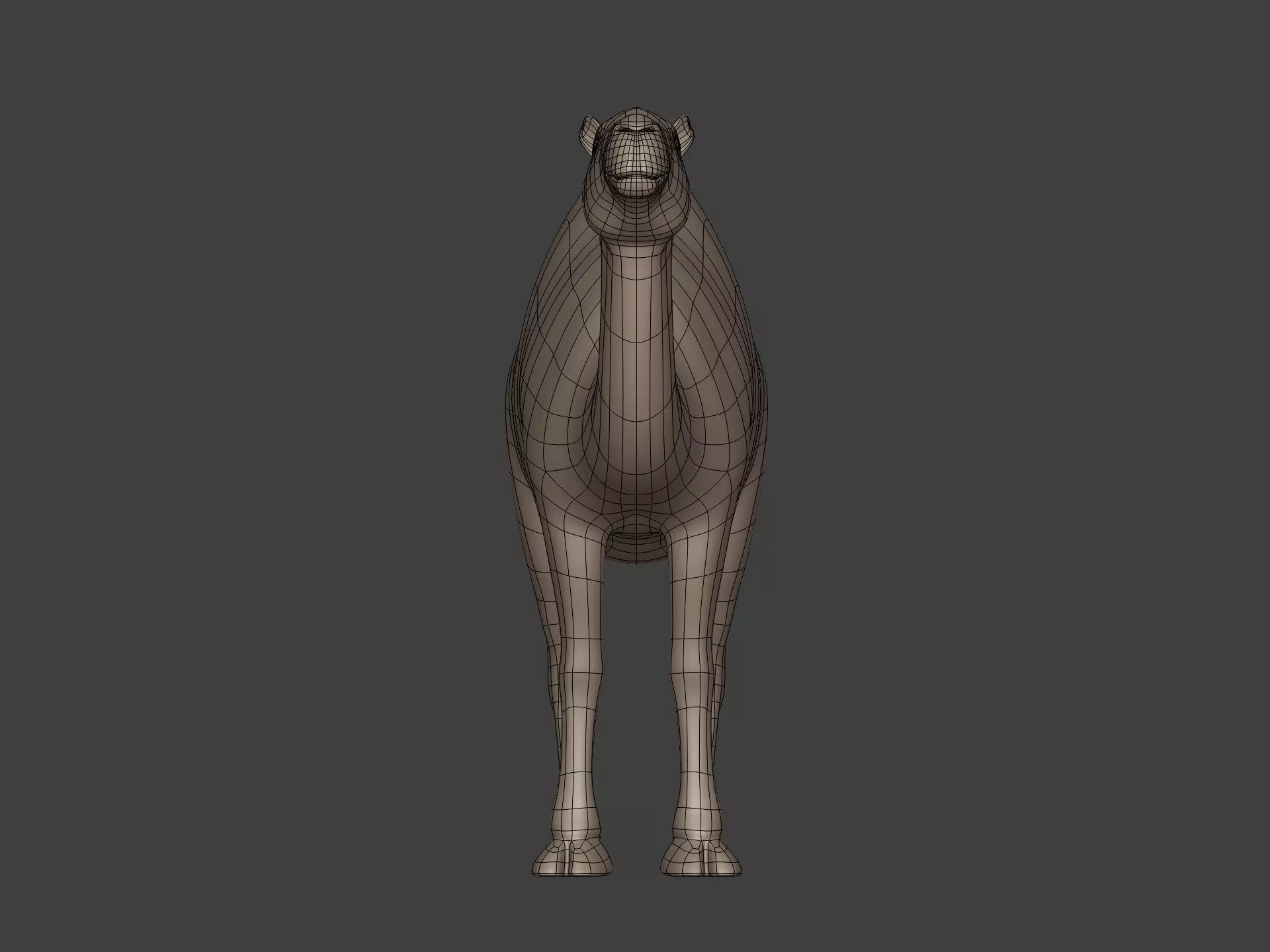 Camel Statue - Figurine Low-poly 3D model_6