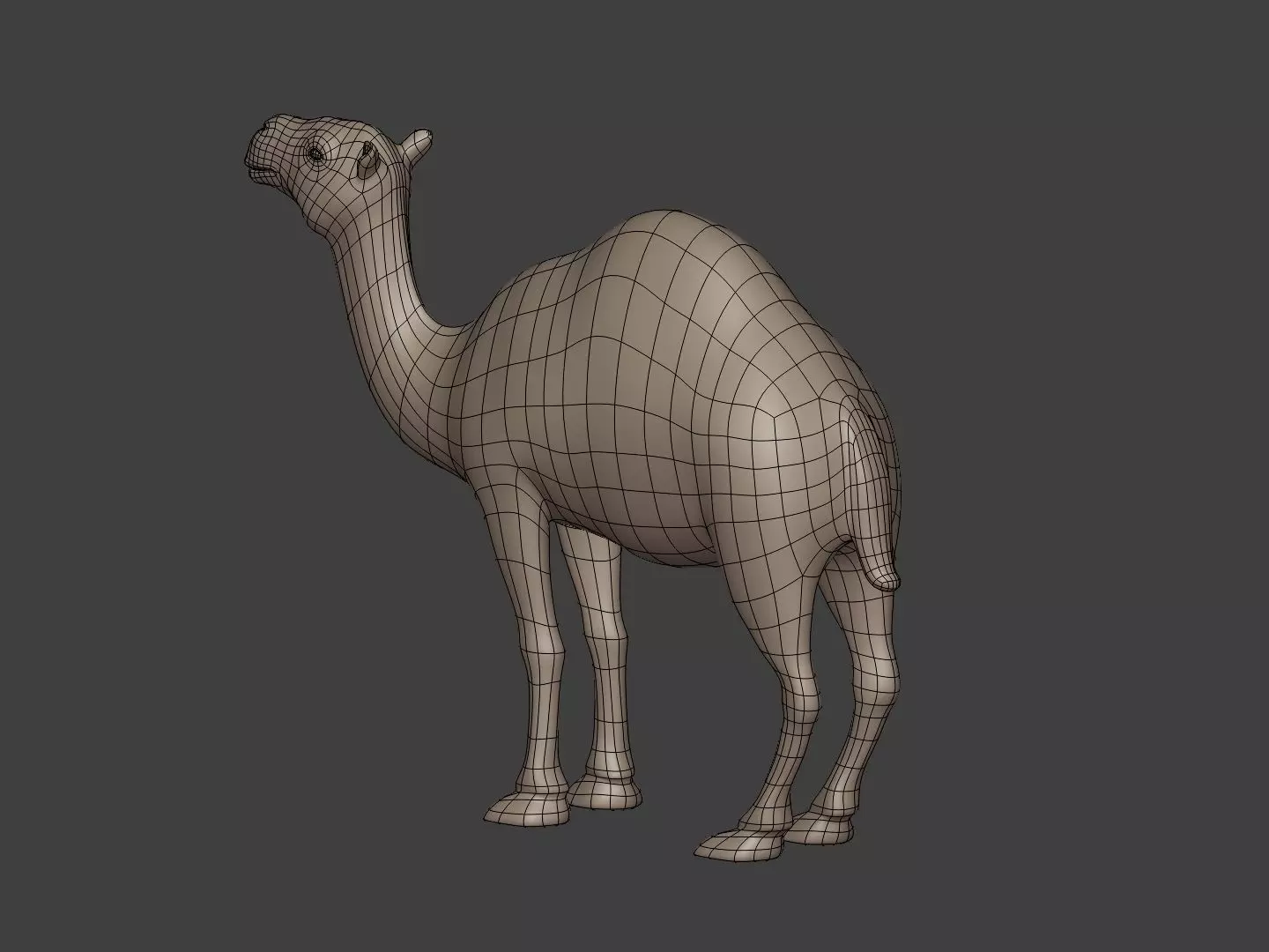 Camel Statue - Figurine Low-poly 3D model_8