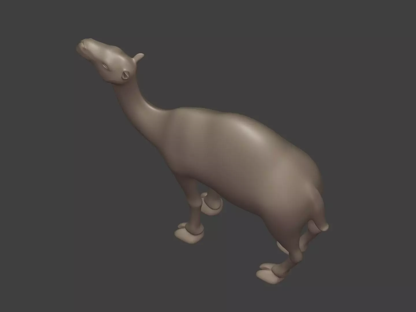 Camel Statue - Figurine Low-poly 3D model_11