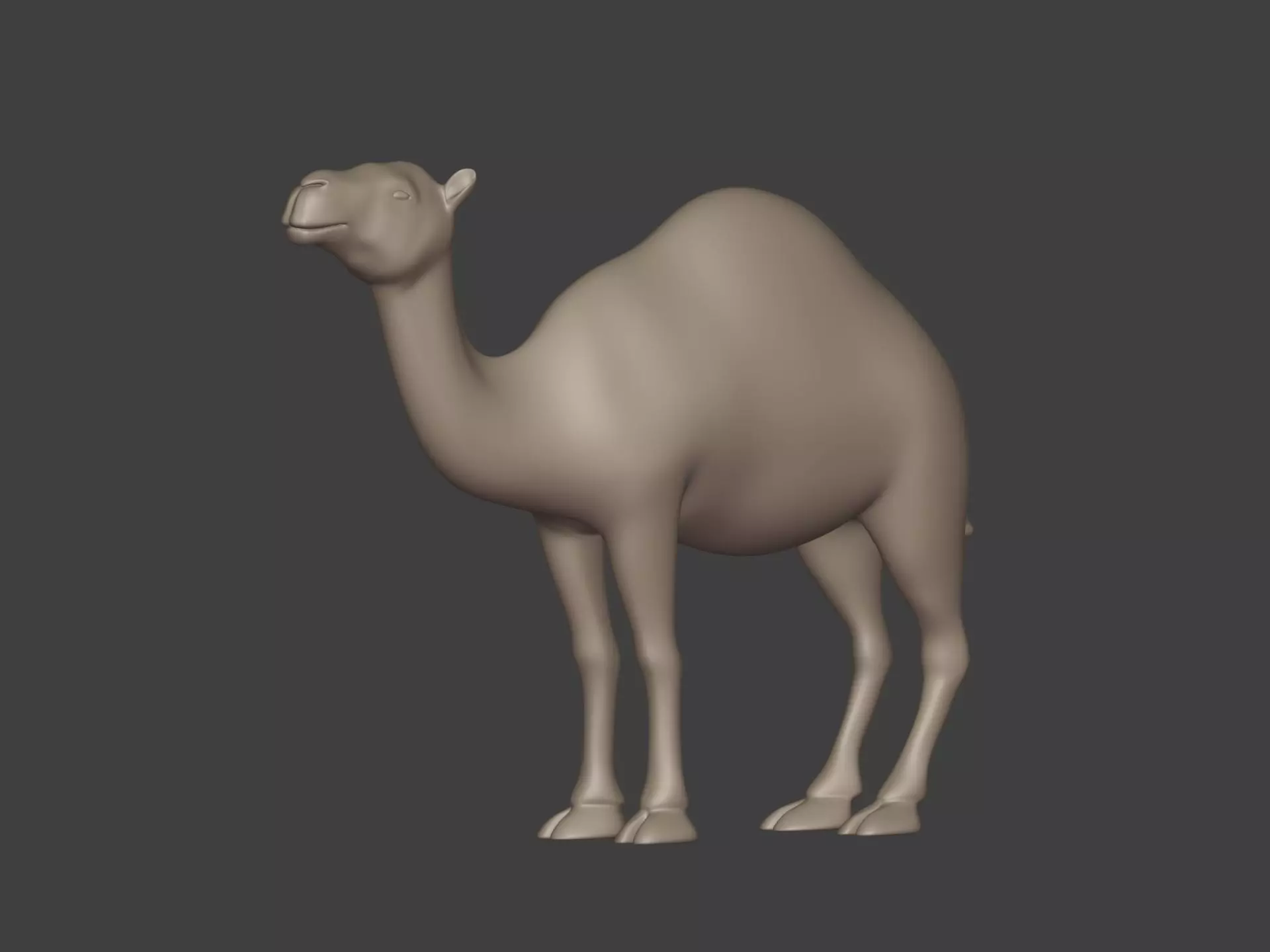 Camel Statue - Figurine Low-poly 3D model_3