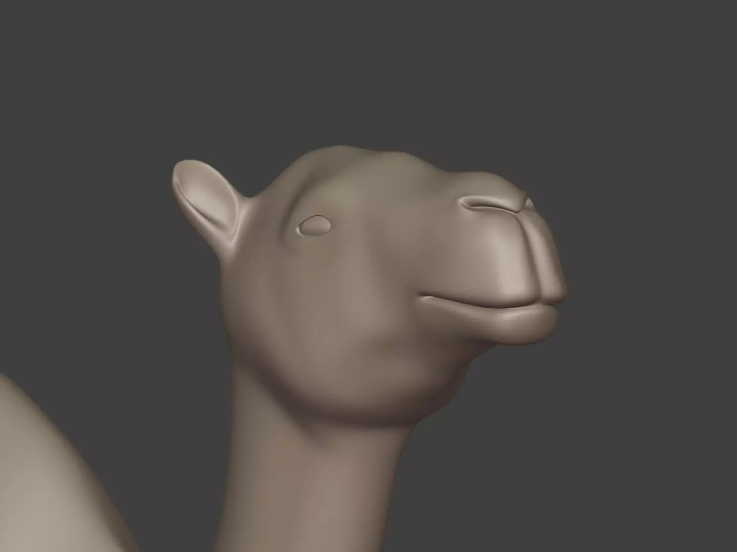 Camel Statue - Figurine Low-poly 3D model_13