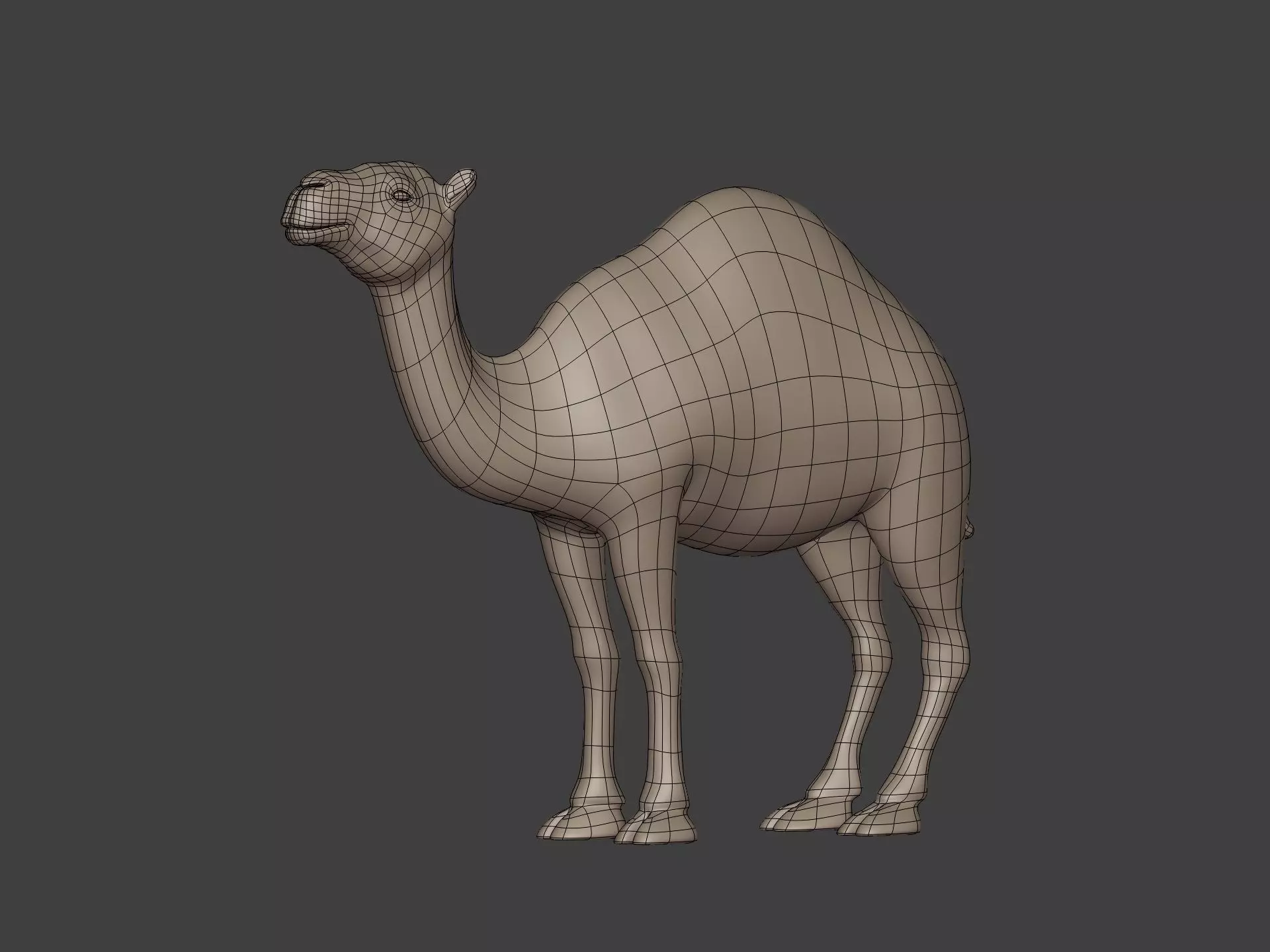 Camel Statue - Figurine Low-poly 3D model_4