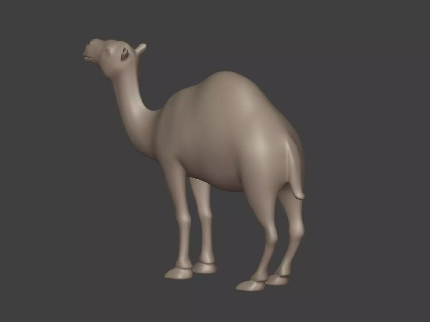 Camel Statue - Figurine Low-poly 3D model_7