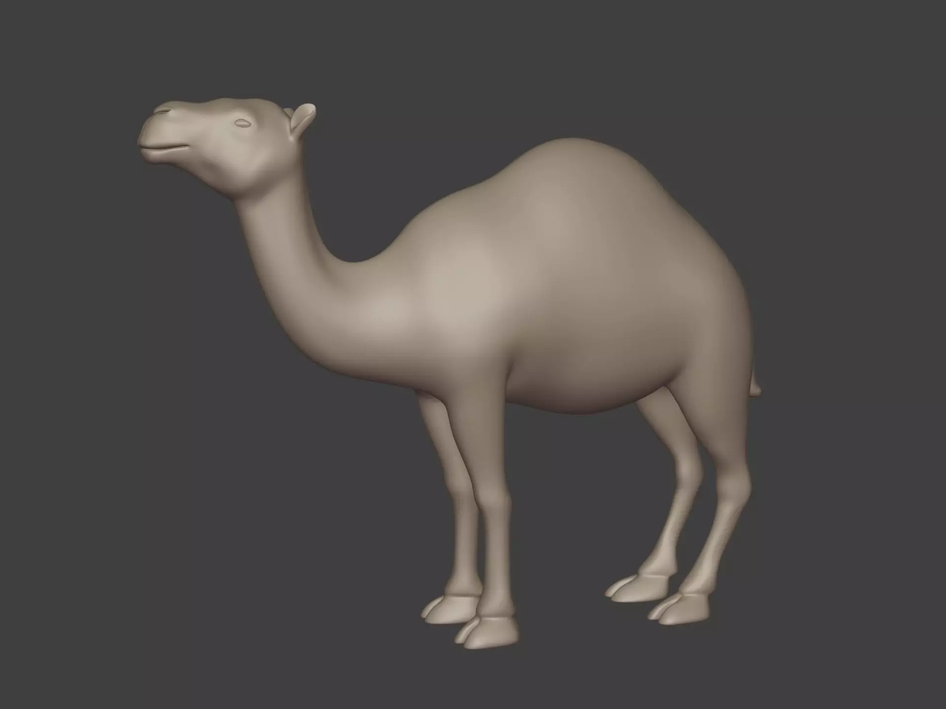 Camel Statue - Figurine Low-poly 3D model_1