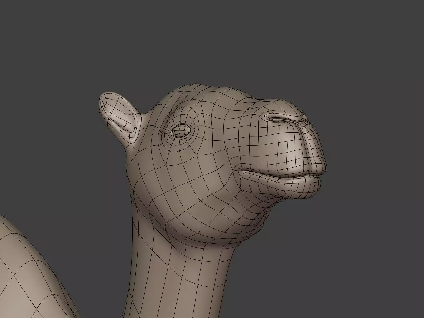 Camel Statue - Figurine Low-poly 3D model_14