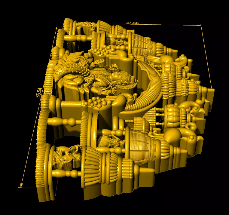 Lakshmi temple pendant 3D print model_2