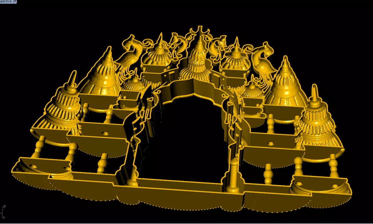 Lakshmi temple pendant 3D print model_3