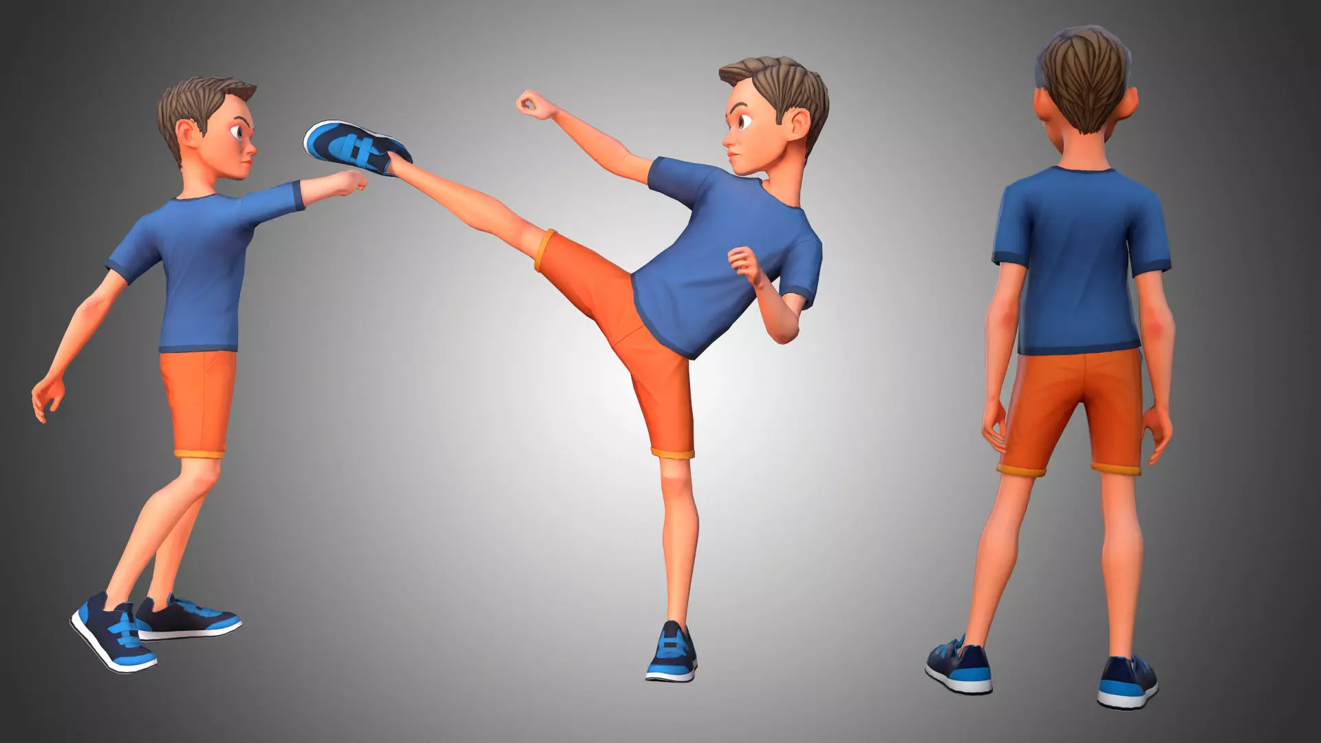 Stylized Sport Boy 3D model_6
