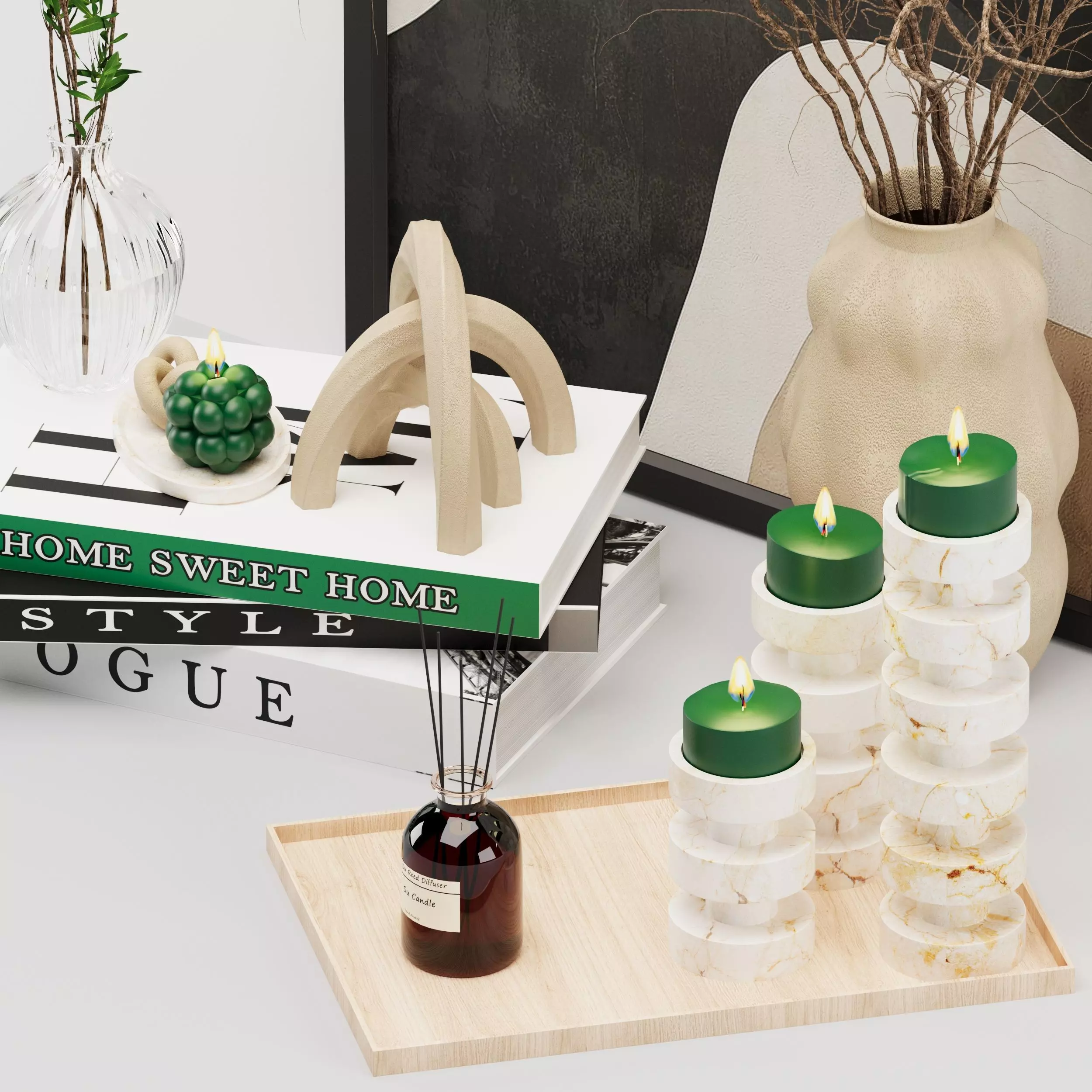 Decorative Set 001 3D model_4