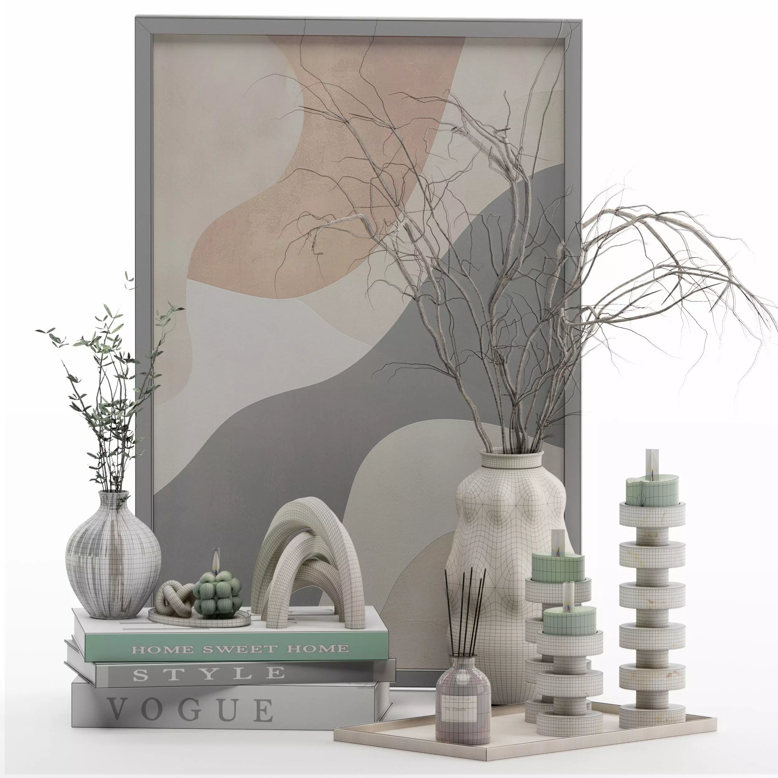 Decorative Set 001 3D model_1