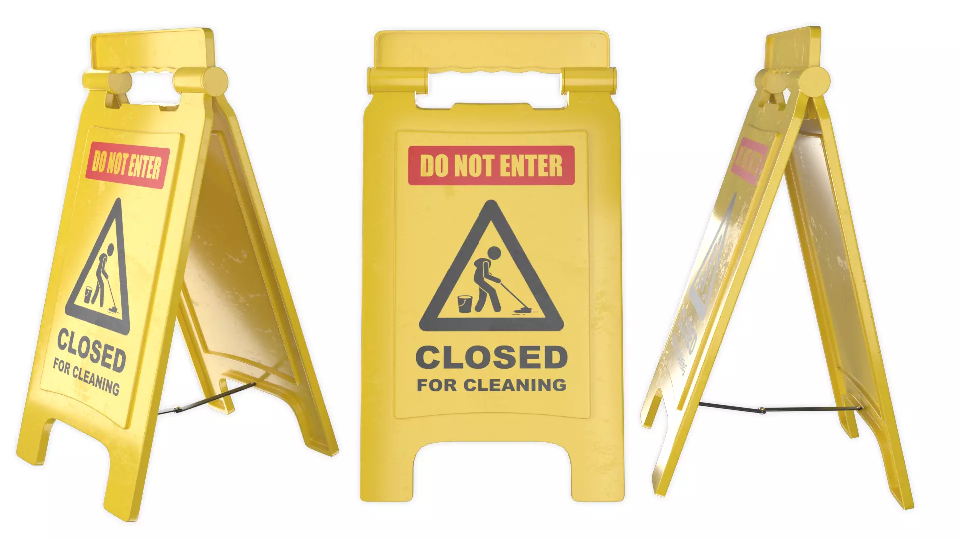 Closed For Cleaning Sign 3D model_1