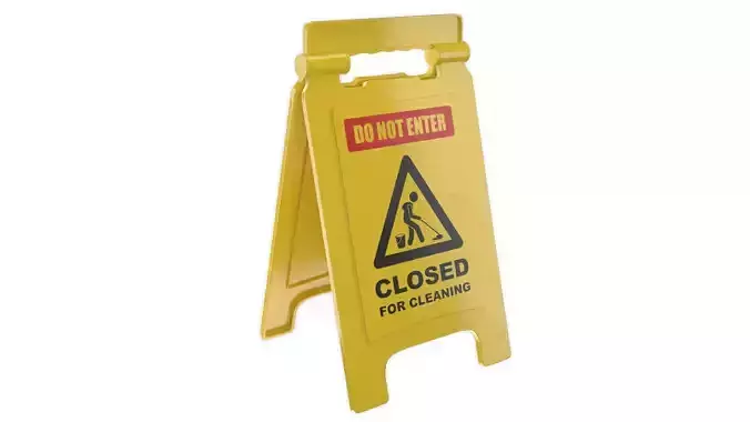 Closed For Cleaning Sign
